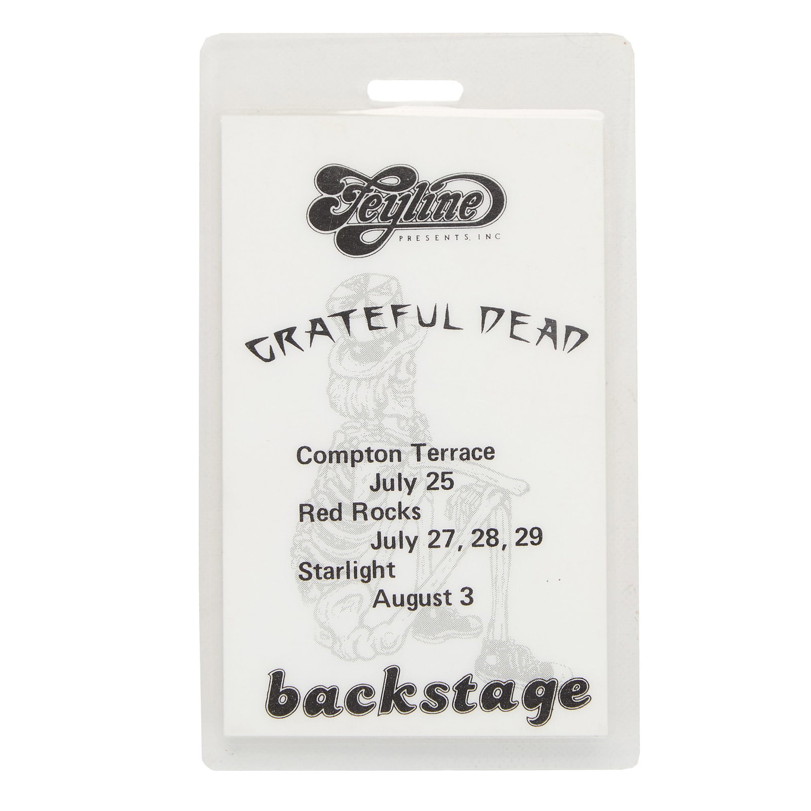 Robert Hunter | 1982 Laminated Backstage Pass (1 of 2)