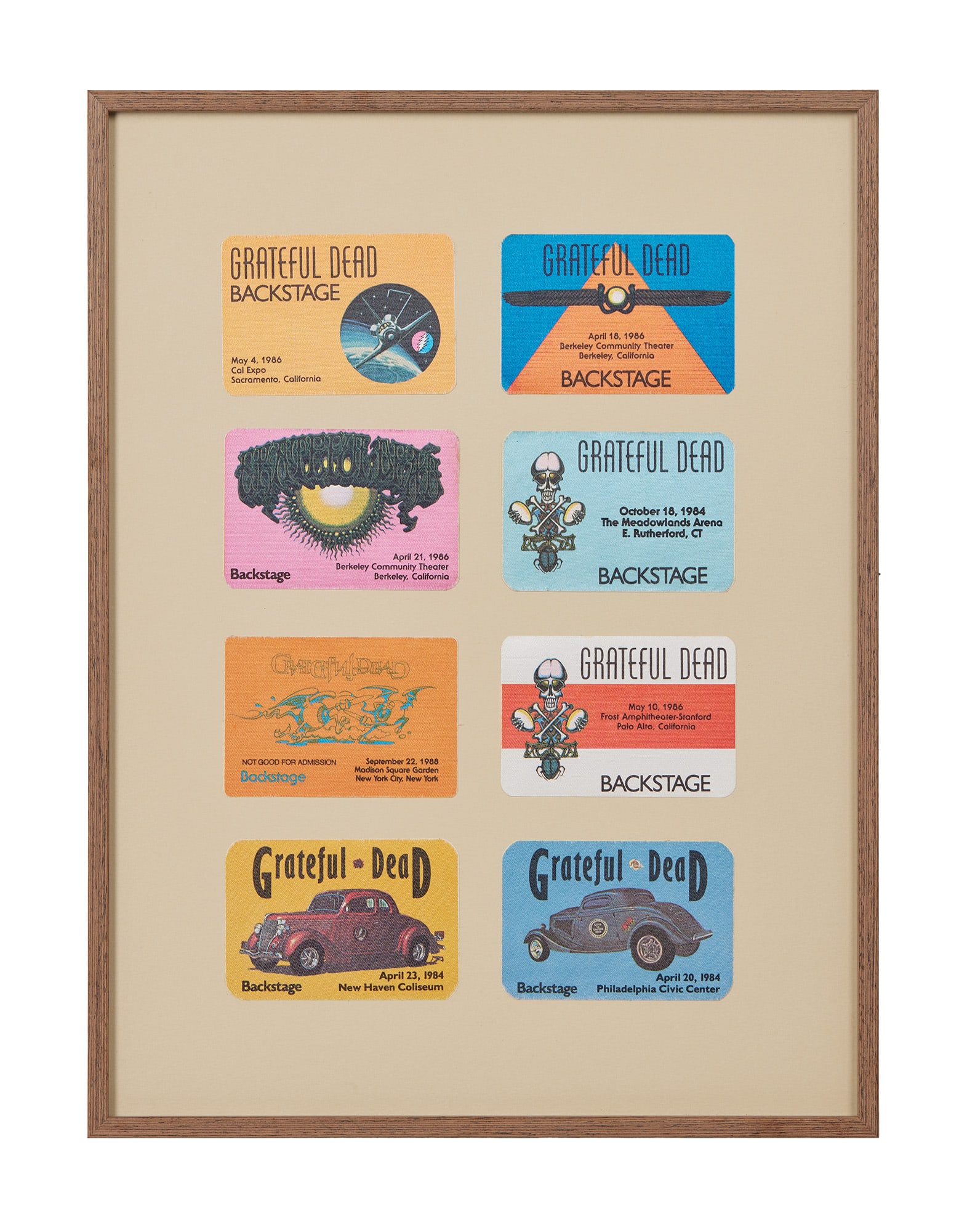 Grateful Dead | Framed Mid 1980s Backstage Passes (1 of 1)