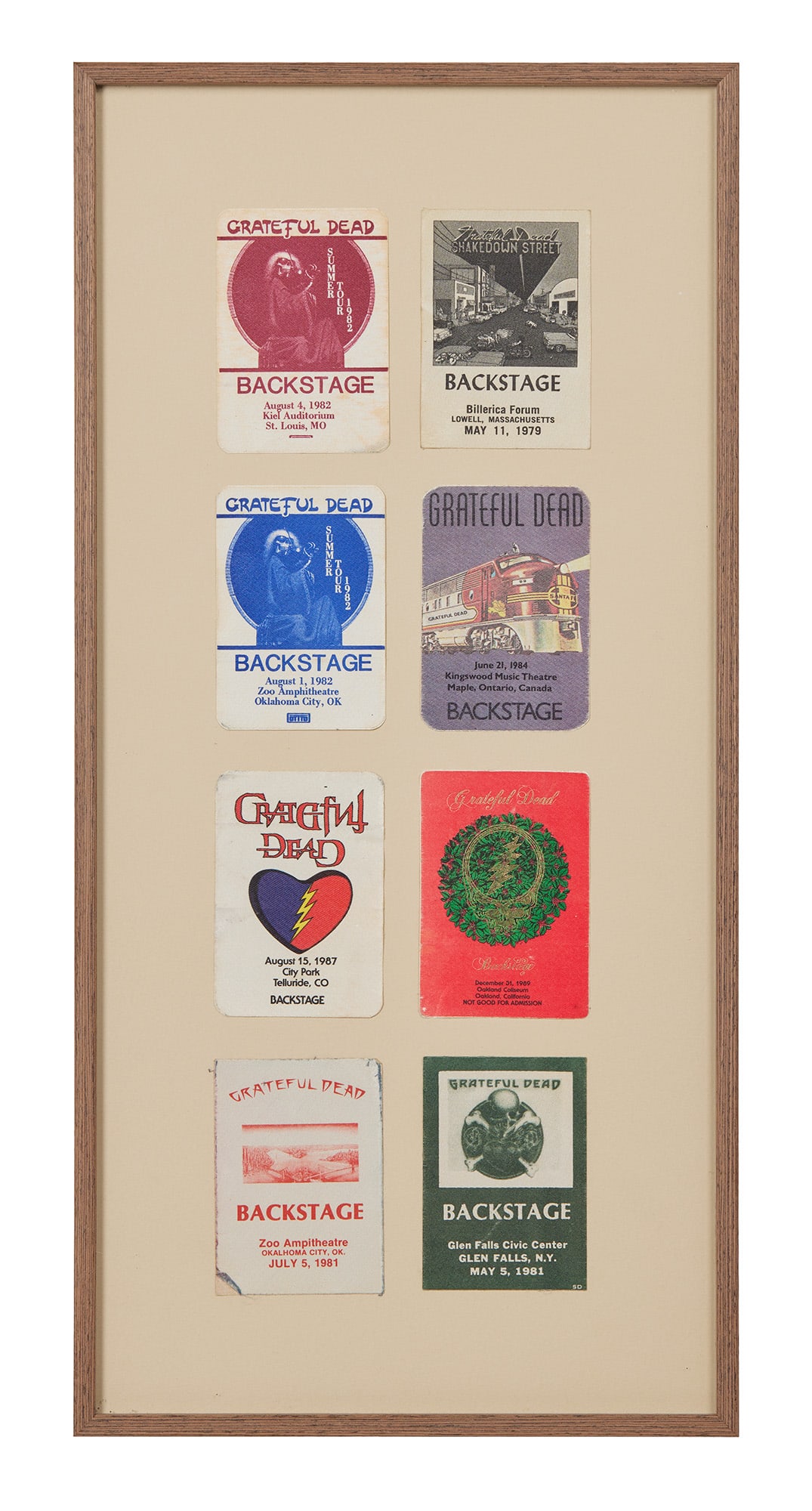 Grateful Dead | Framed 1980s Backstage Passes (1 of 1)