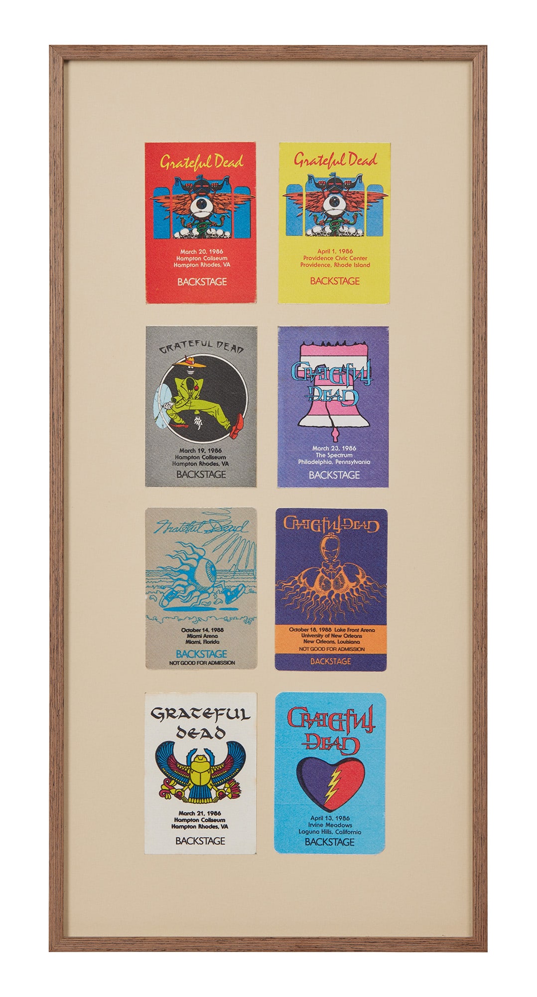 Grateful Dead | Framed 1980s Backstage Passes (1 of 1)