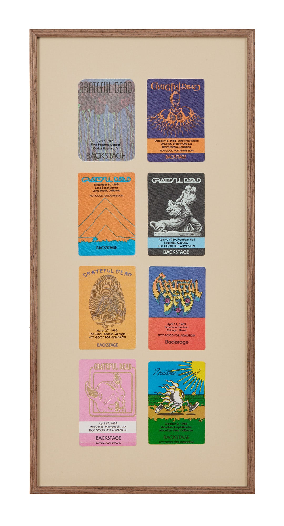 Grateful Dead | Framed 1980s Backstage Passes (1 of 1)