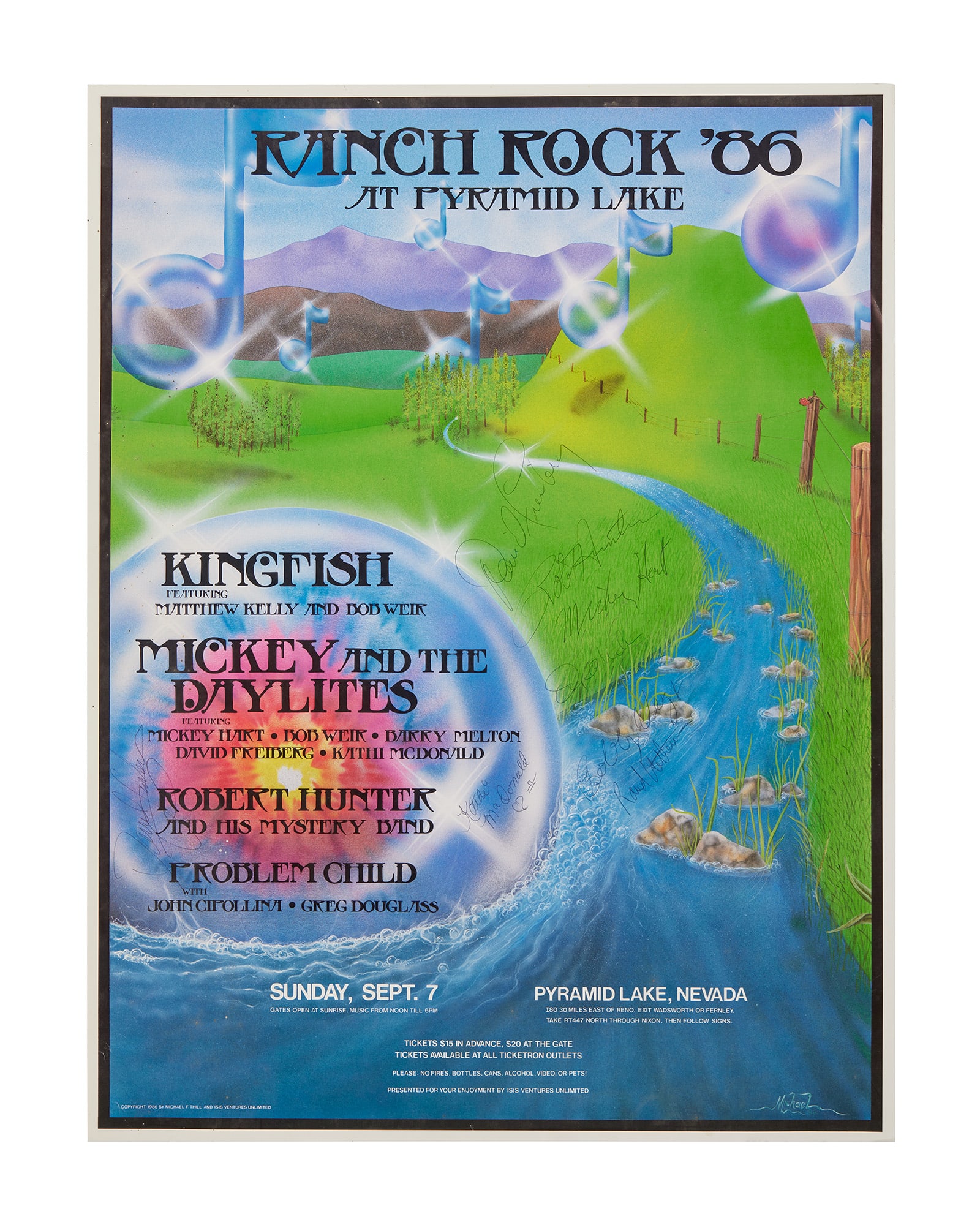 Mickey Hart | 1986 Mickey Hart and Bob Hunter Signed Ranch Rock Festival Poster (1 of 5)