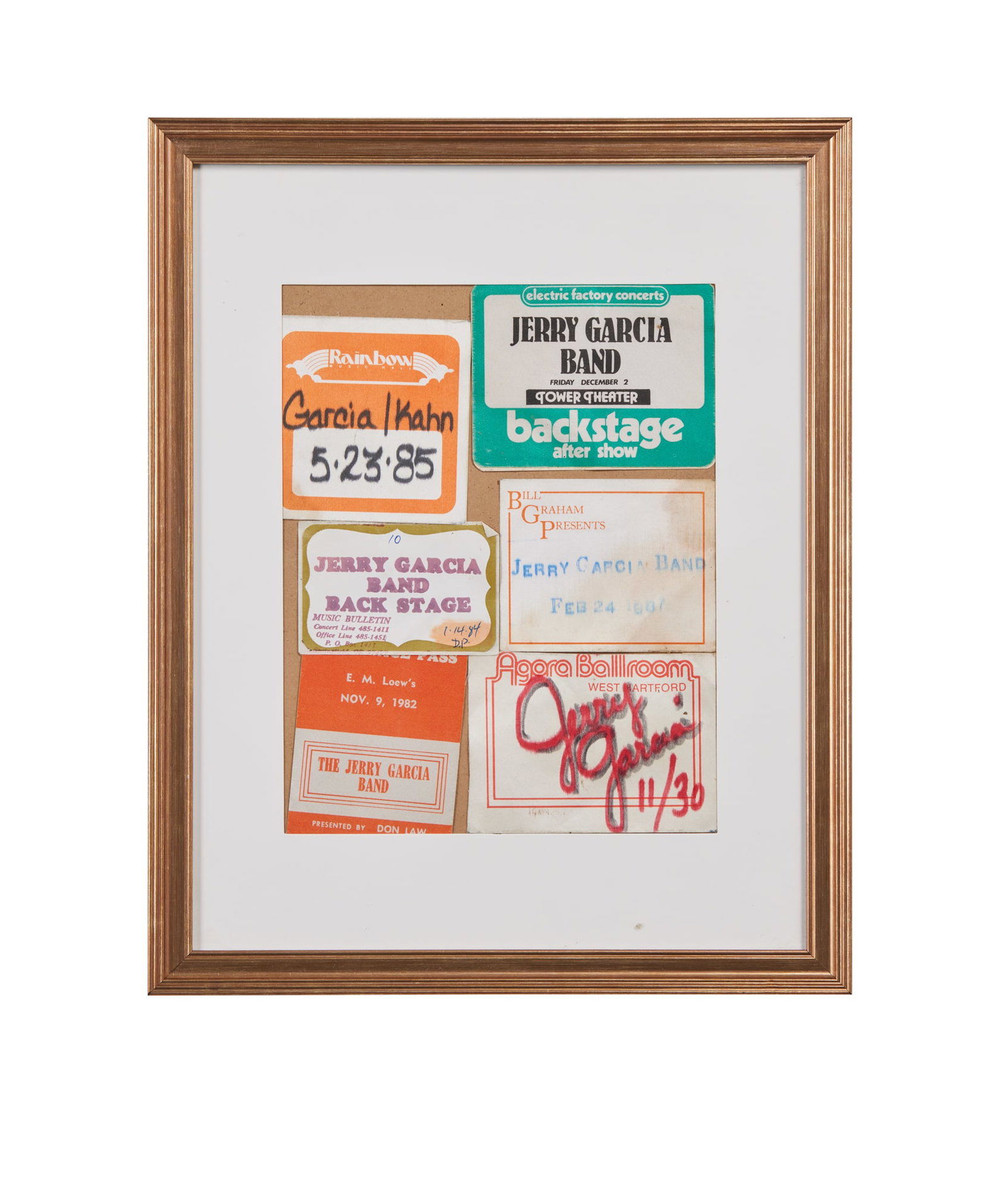 Jerry Garcia | Framed Mid 1980s Backstage Passes (1 of 1)