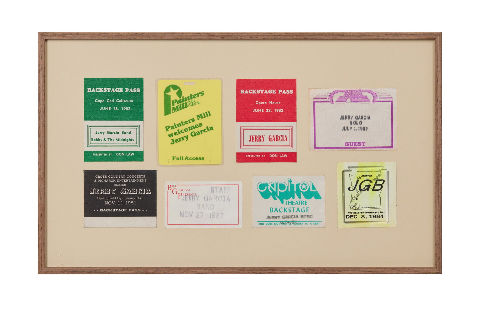Jerry Garcia | Framed 1980s Backstage Passes (1 of 1)