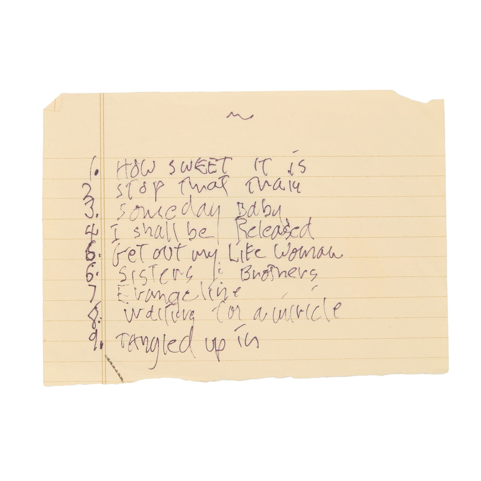 Jerry Garcia Band | 1989 Jerry Garcia Handwritten Setlist (1 of 1)