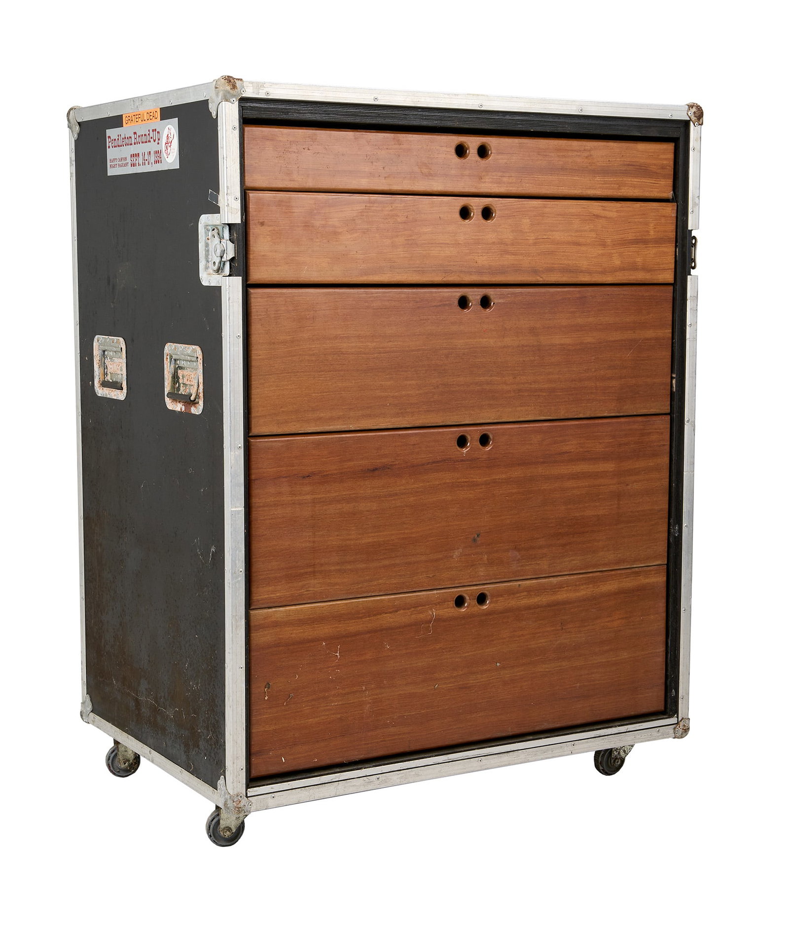 Grateful Dead | Large Five-Drawer Black Road Case with Adhesive 1994-1995 Tour Passes (1 of 12)