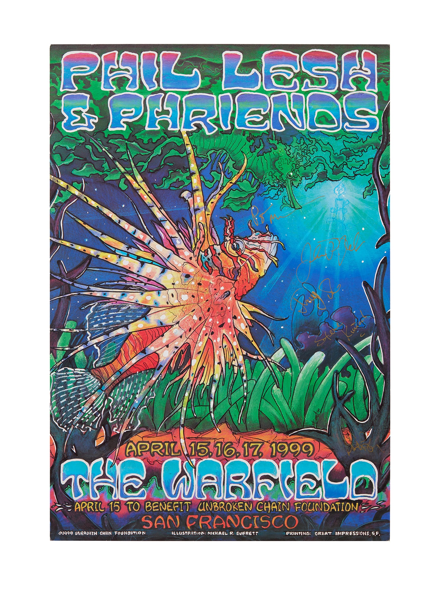 Phil Lesh | 1999 Band-Signed Phil Lesh and Friends Poster (1 of 6)