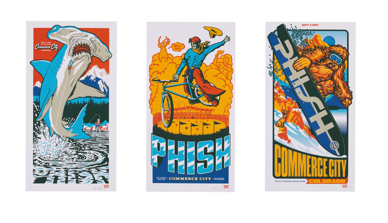 Phish | 2017 Artist Signed Original Ames Bros. Dick's Sporting Goods Park Commerce City Posters (3) (1 of 7)