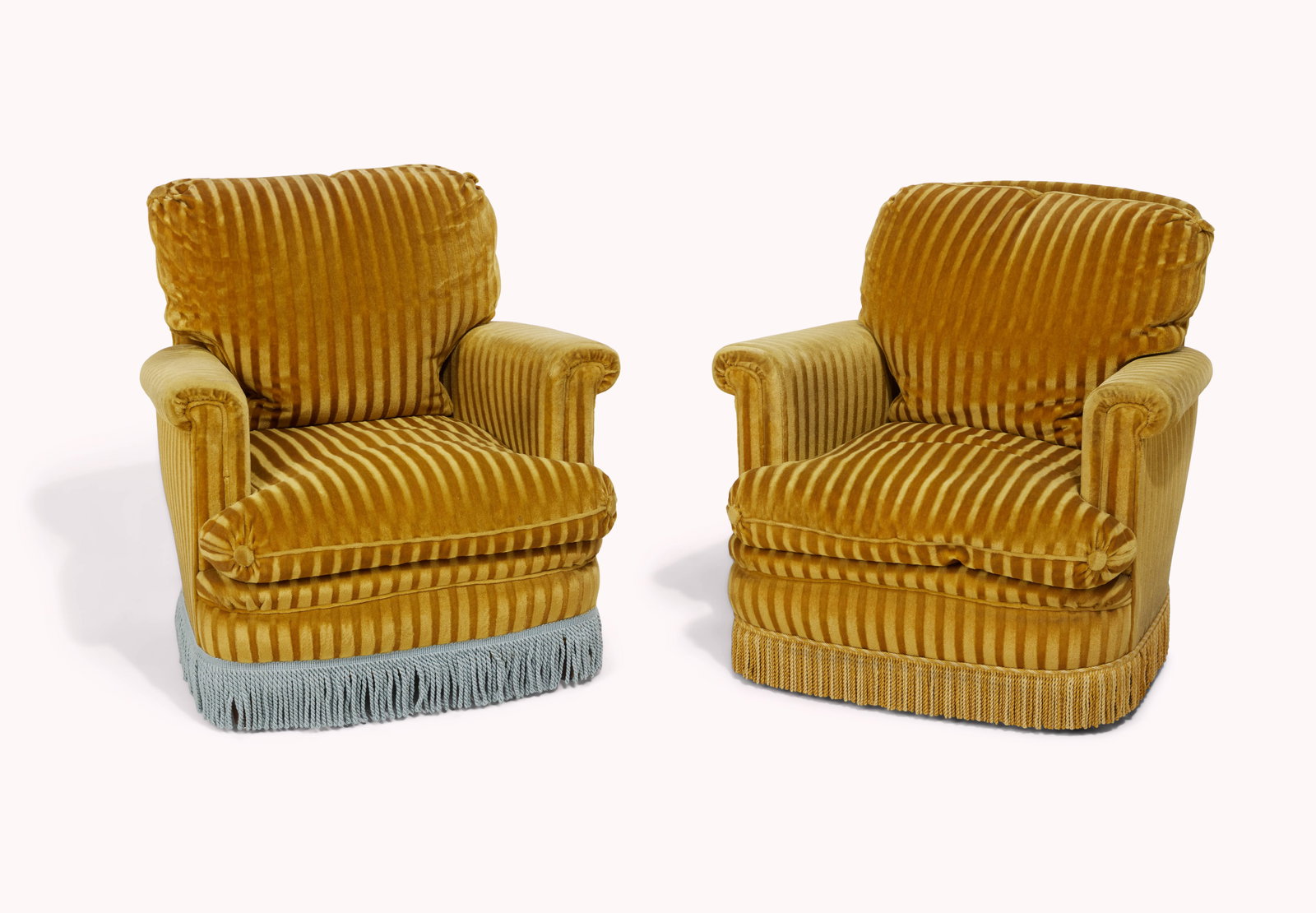 And Just Like That... | Carrie Bradshaw's Pair of Gold Damask Upholstered Armchairs (1 of 7)