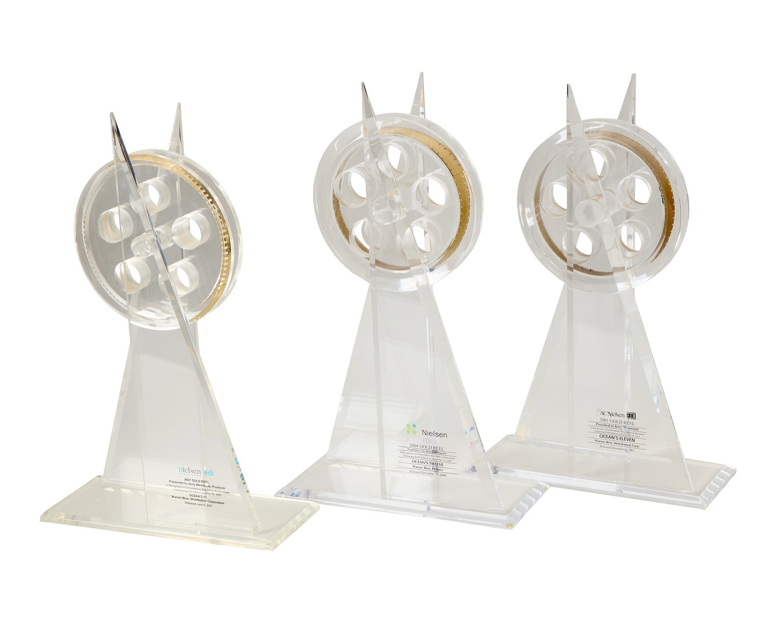 Jerry Weintraub | Ocean's Trilogy Nielsen Gold Reel Awards and Guinness World Record Certificate (1 of 7)