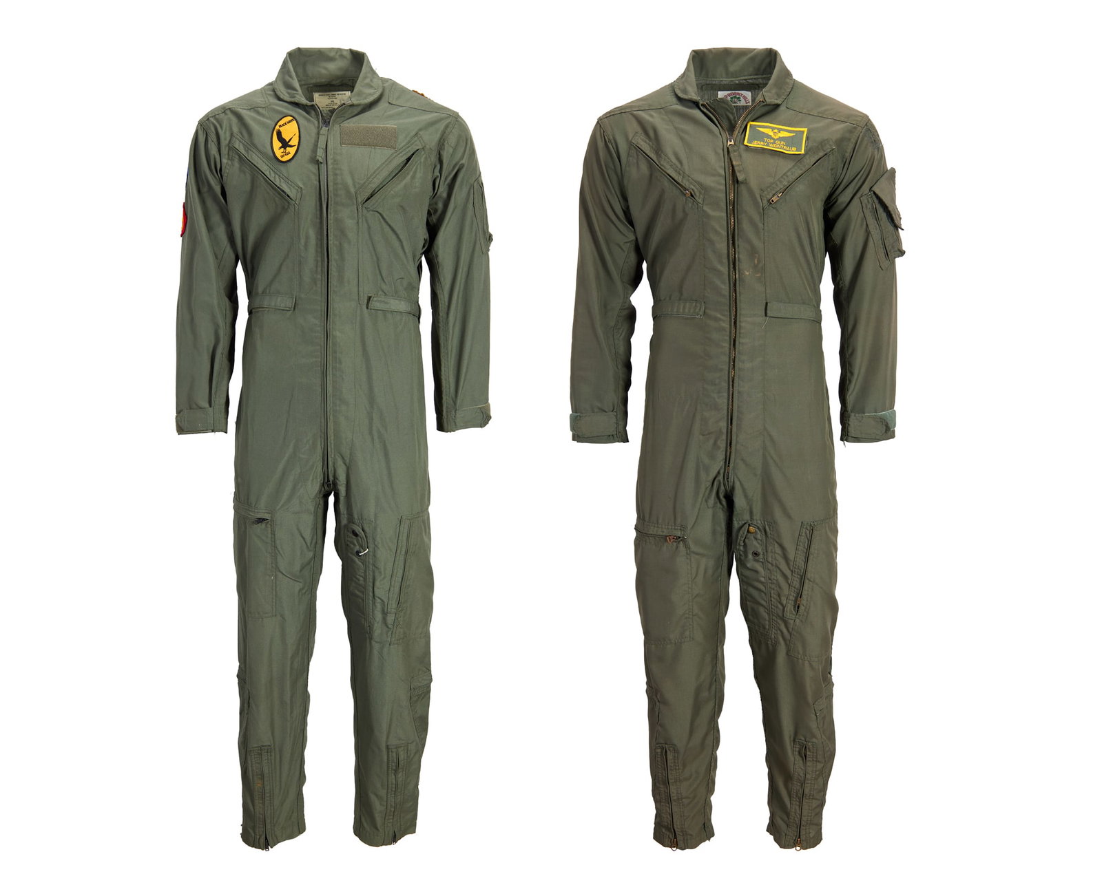 Jerry Weintraub | "The Karate Kid Part II" and "Top Gun" Flight Jumpsuits: Two film-related flight jumpsuits from the personal collection of Jerry Weintraub. One is a Gibraltar Industries, Inc. jumpsuit that features the logo for The Karate Kid Part II (Columbia Pictures, 19