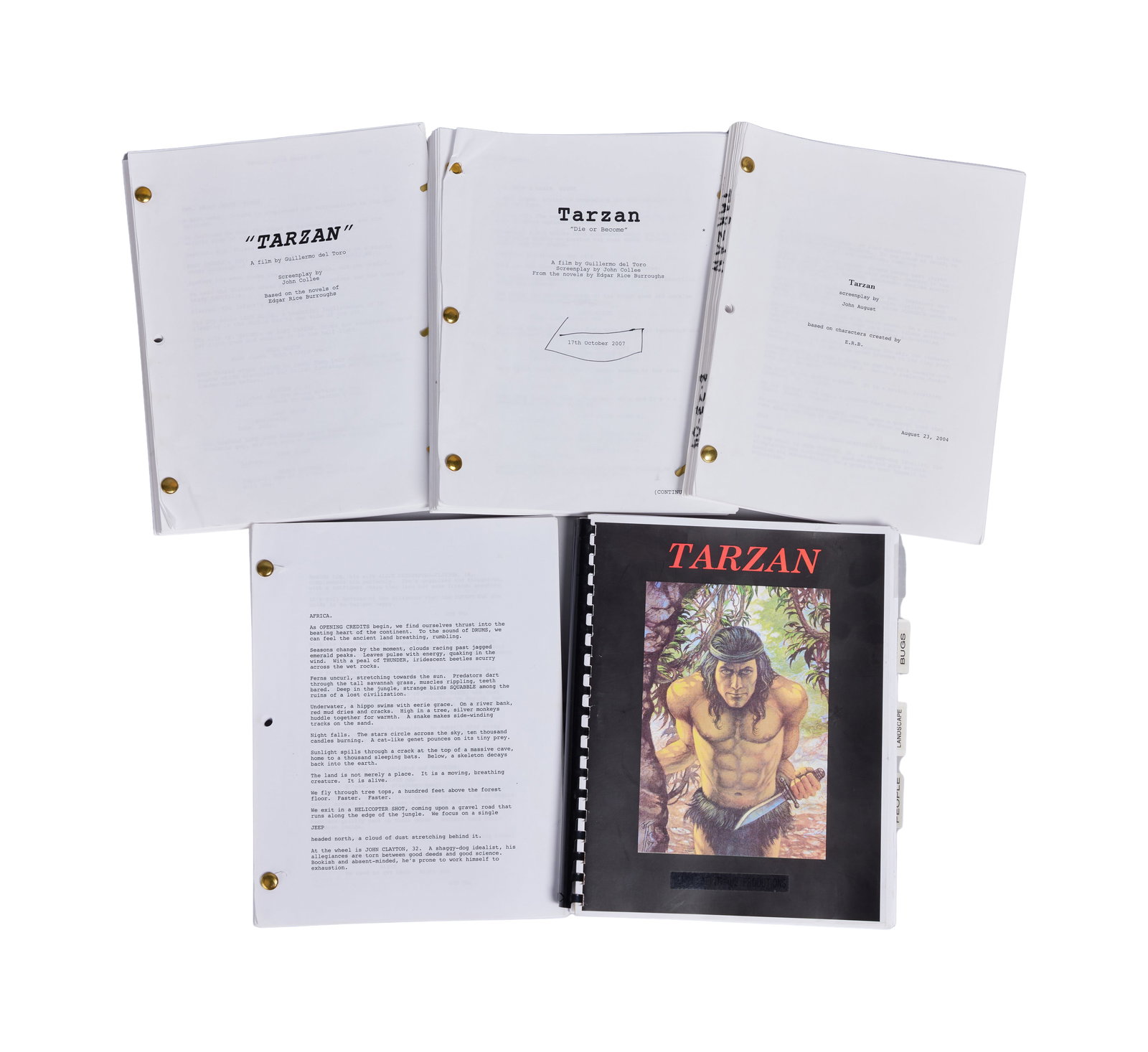 Jerry Weintraub | "The Legend of Tarzan" Script Archive: An archive of over three dozen script drafts dating from May 2007 until September 2014, covering the long development and production of The Legend of Tarzan (Warner Bros., 2016), which was produced