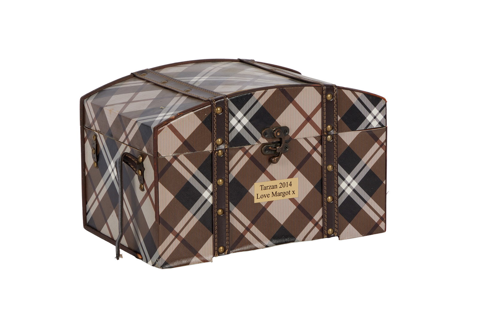 Jerry Weintraub | "The Legend of Tarzan" Margot Robbie Gifted Box: A decorative trunk-shaped box bearing an engraved brass plaque reading, "Tarzan 2014, Love Margot - X."The box contained items gifted from Margot Robbie to Jerry Weintraub in appreciation for her