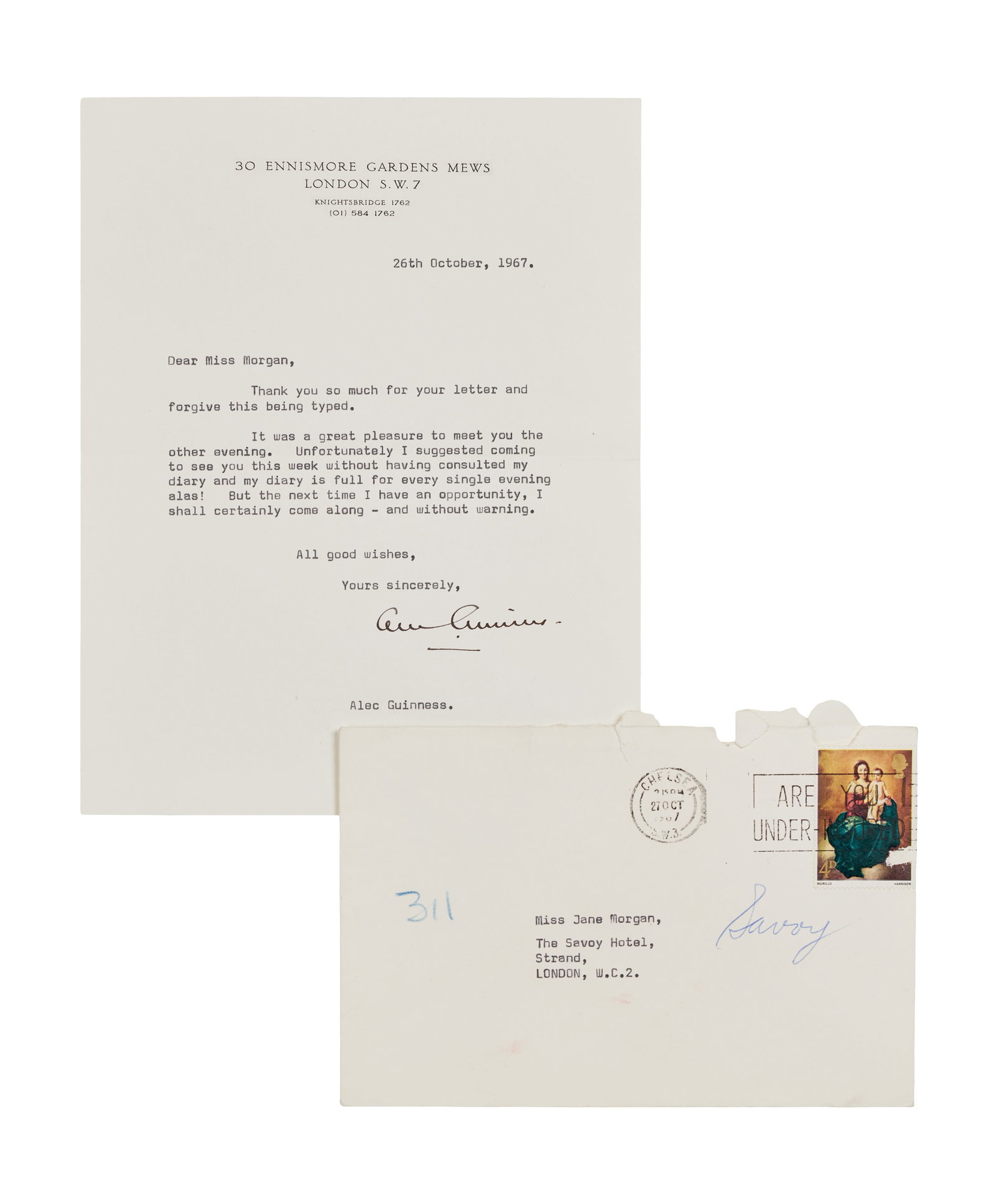 Jerry Weintraub | Alec Guinness Signed Letter (1 of 5)
