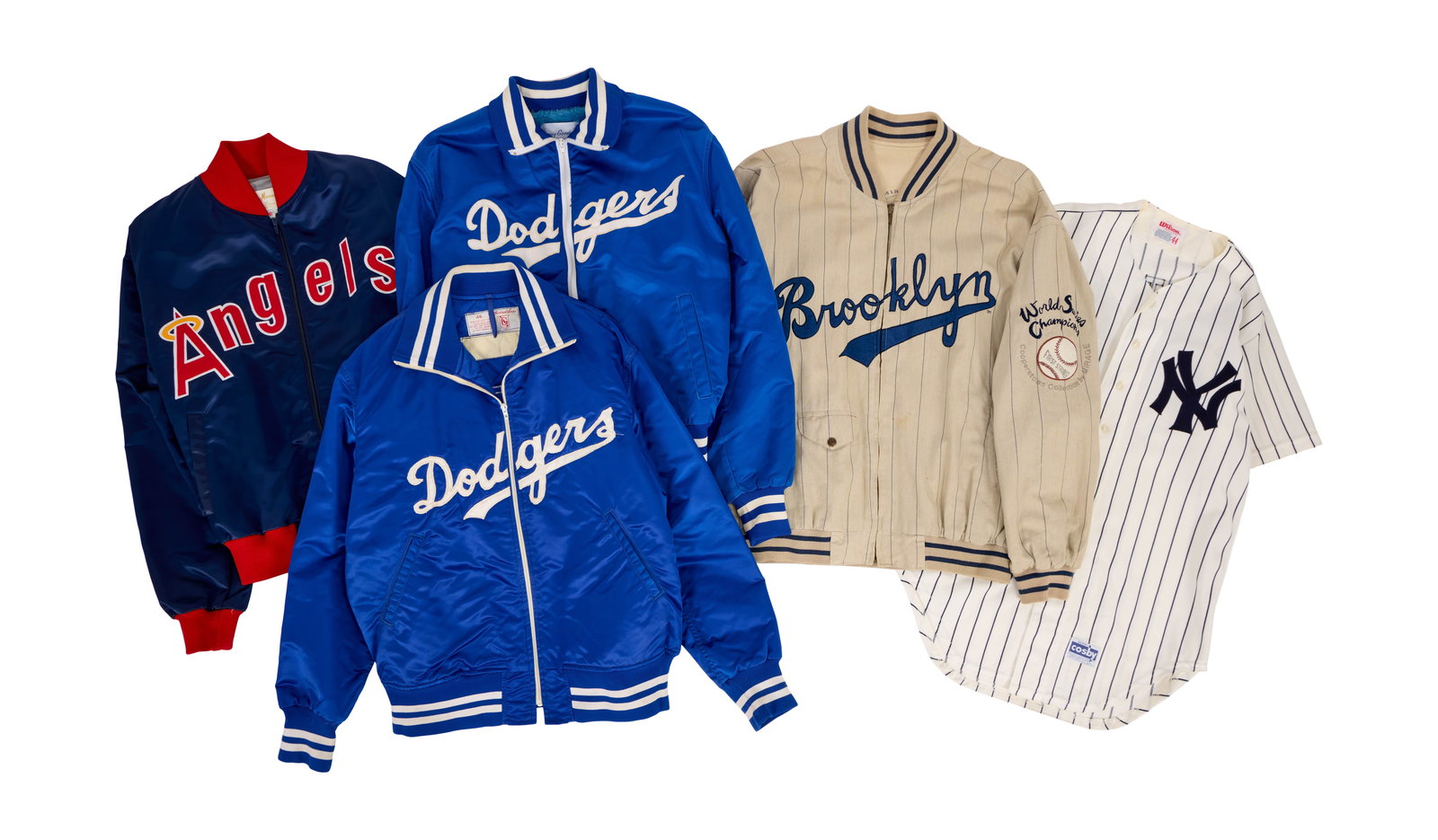 Jerry Weintraub | Group of Baseball Jackets and Jerseys (B): An original group of baseball jerseys and jackets from the collection of Jerry Weintraub. Included in this grouping is a contemporary Brooklyn Dodgers jacket, two Los Angeles Dodgers jackets