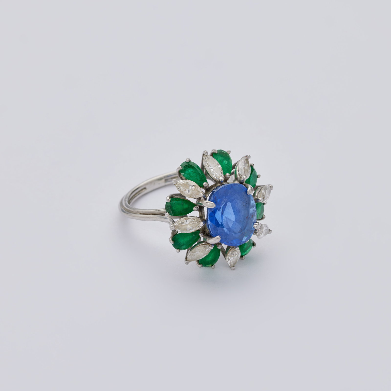 Jerry Weintraub | Platinum, Sapphire, Diamond, and Emerald Ring (1 of 3)
