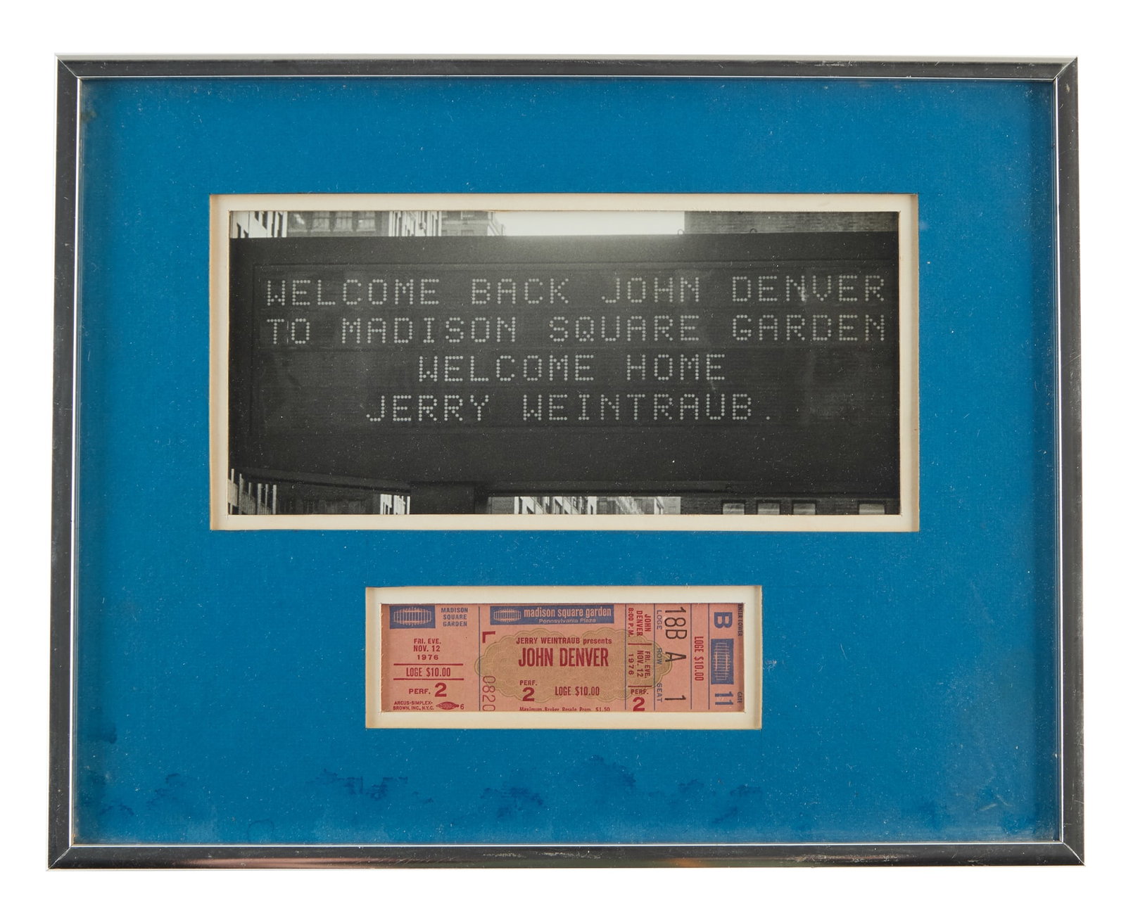 Jerry Weintraub | John Denver Framed Ticket and Concert Posters (1 of 5)