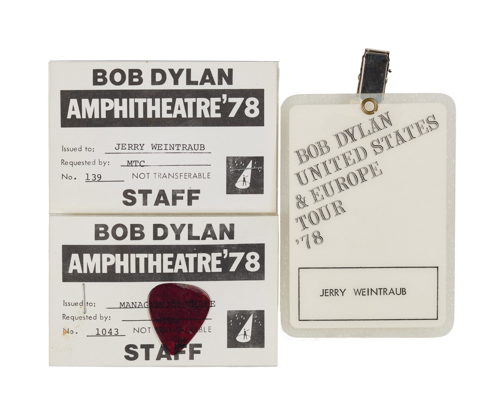 Jerry Weintraub | Bob Dylan Concert Passes (1 of 2)