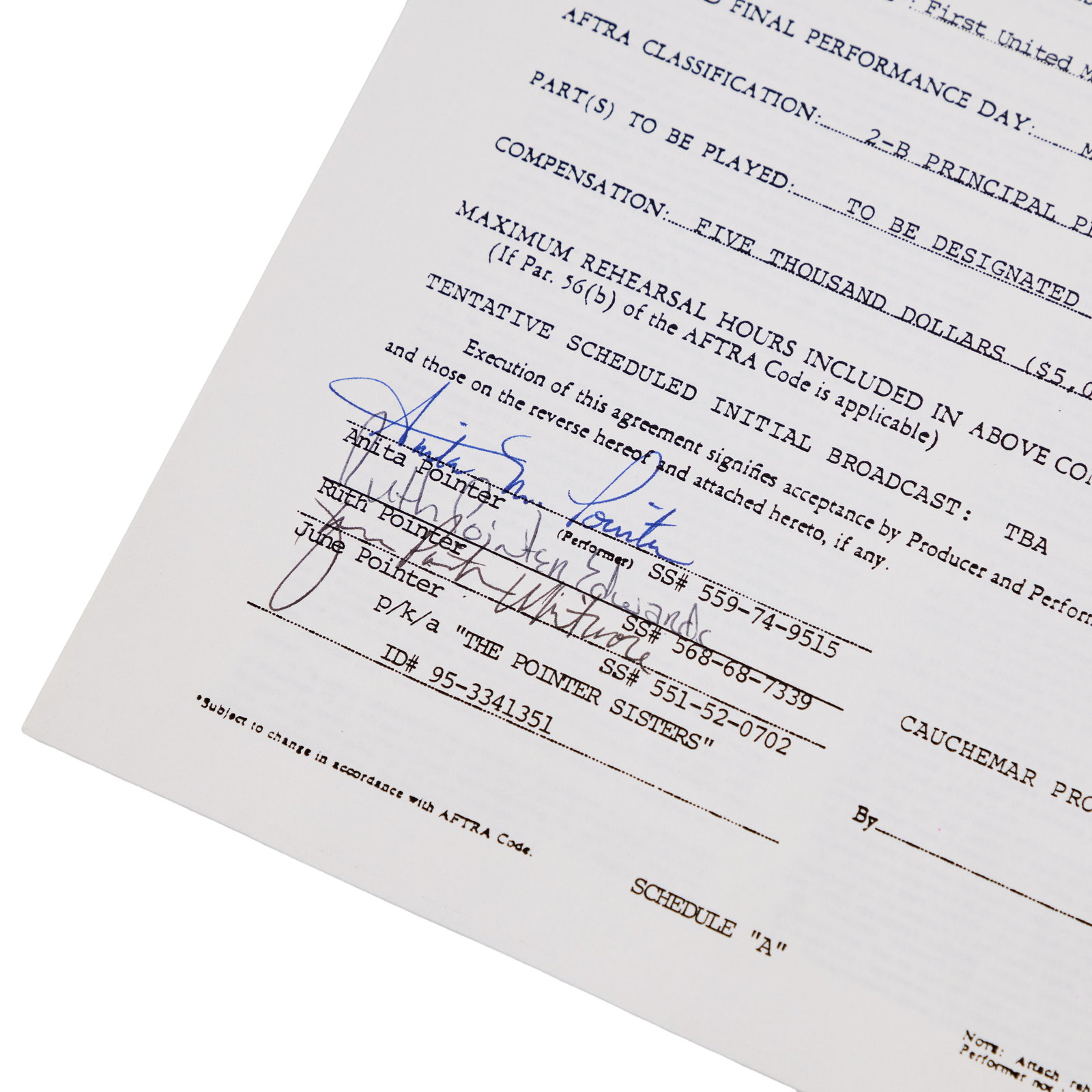 Jerry Weintraub | The Pointer Sisters Signed Contract Group - 3