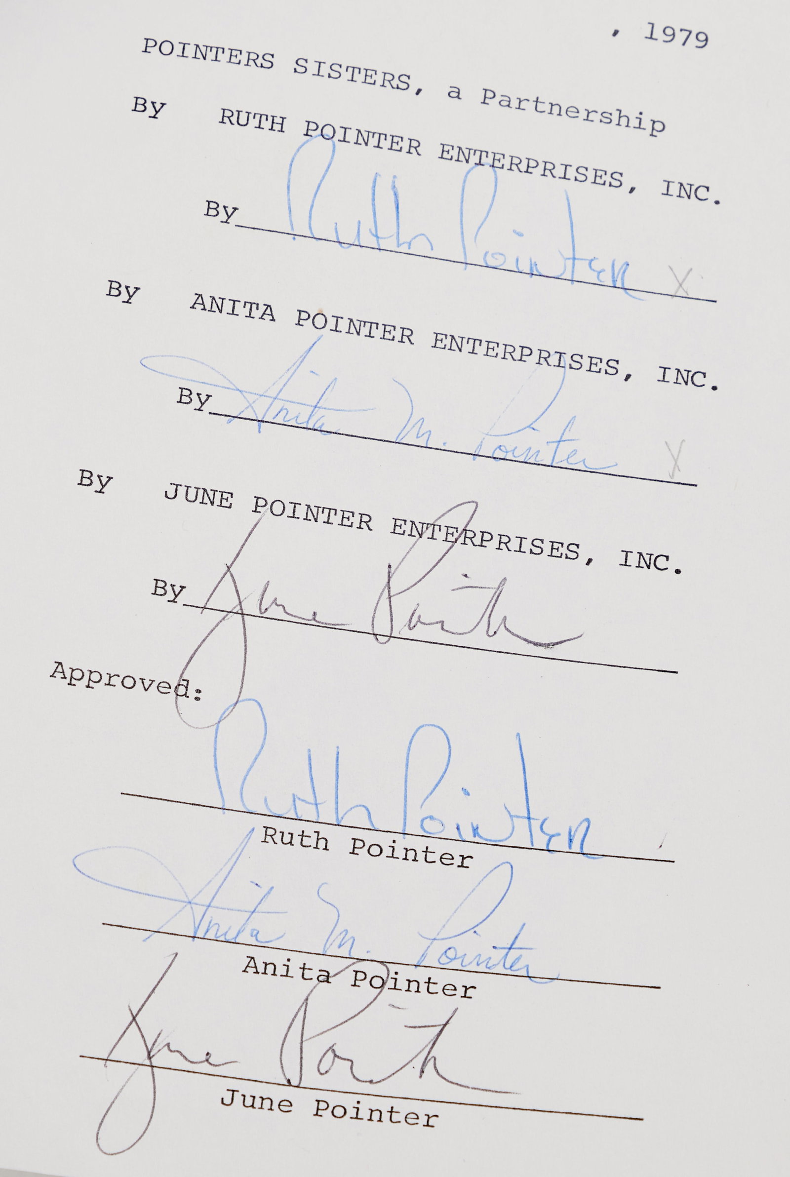 Jerry Weintraub | The Pointer Sisters Signed Contract Group - 4