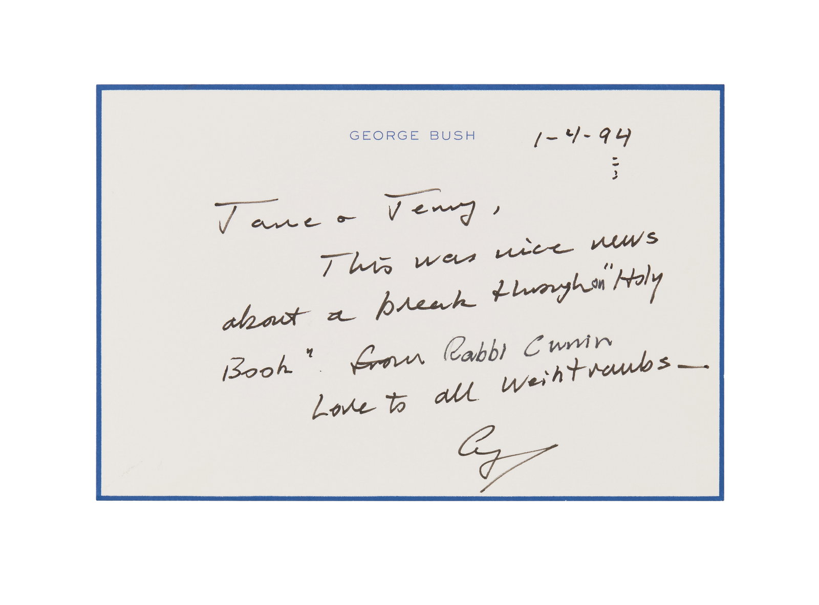 Jerry Weintraub | George H.W. Bush and Barbara Bush Signed Letters and Notes (1 of 20)