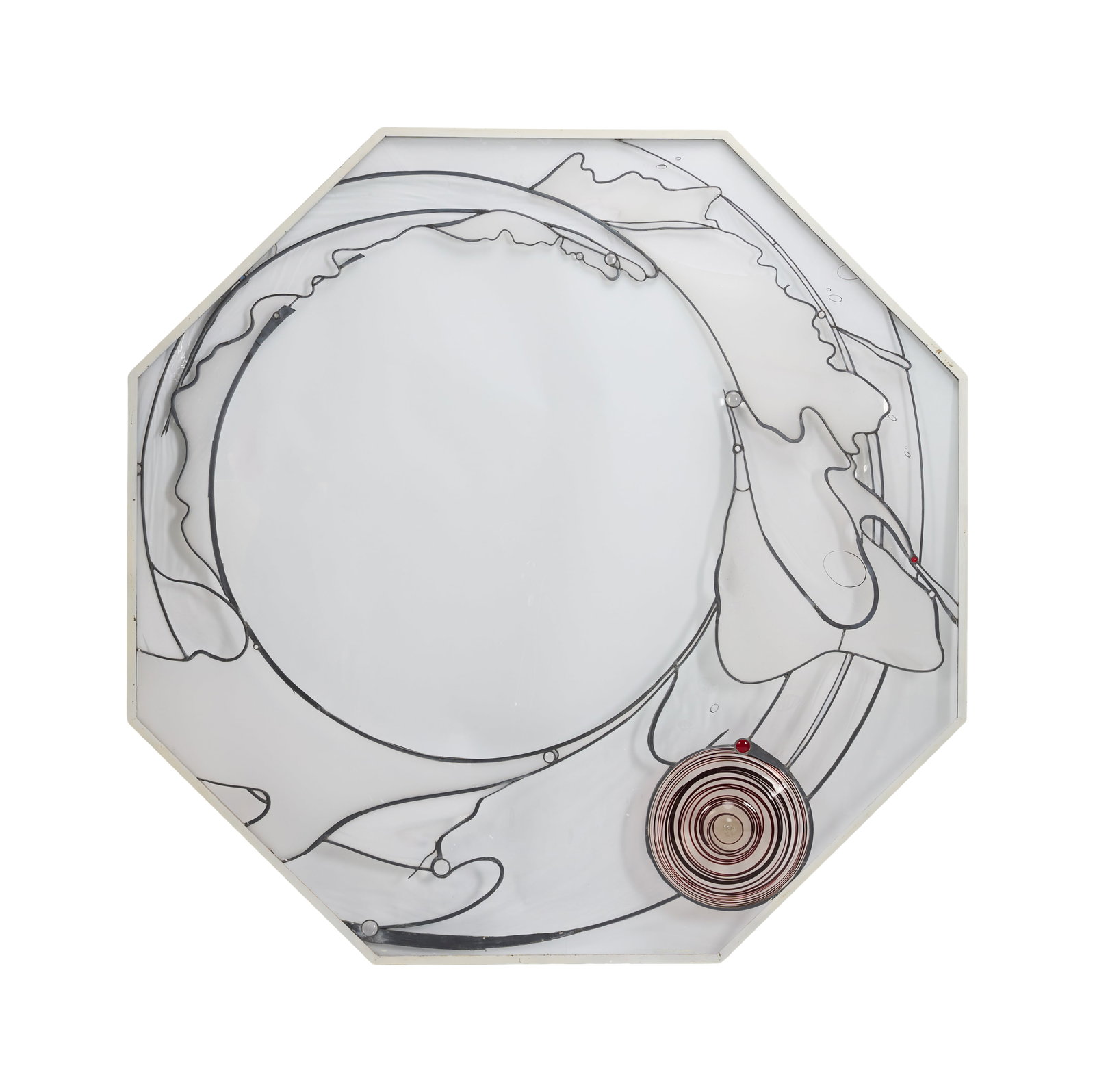 Jerry Weintraub | Octagonal Stained Glass Window by Narcissus Quagliata, from "Blue Heaven" Home: A large octagonal stained glass window by artist, Narcissus Quagliata. This piece was commissioned by Jerry Weintraub from artist for his Malibu home, "Blue Heaven." From the Estates of Jerry