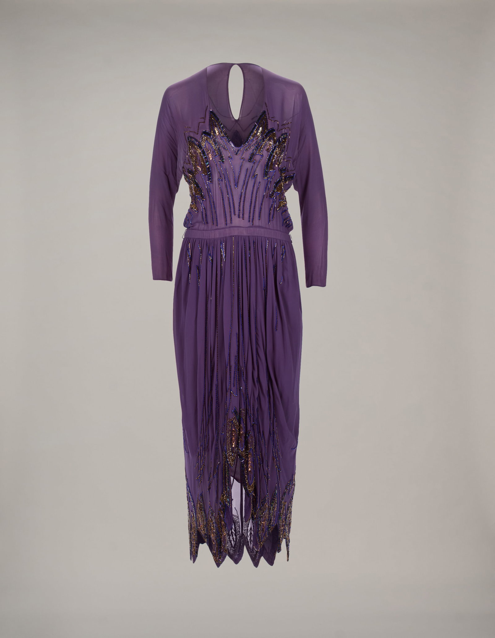 Roberta Flack | 1980s Photo and "Live and More" Album Cover-Worn Fabrice Dress with Photo and Record: A Fabrice embellished evening dress worn by Roberta Flack in a photography session c. 1980s, as well as on the back cover of the 1980 album Live & More by Flack and Peabo Bryson. The 100% silk, auberg