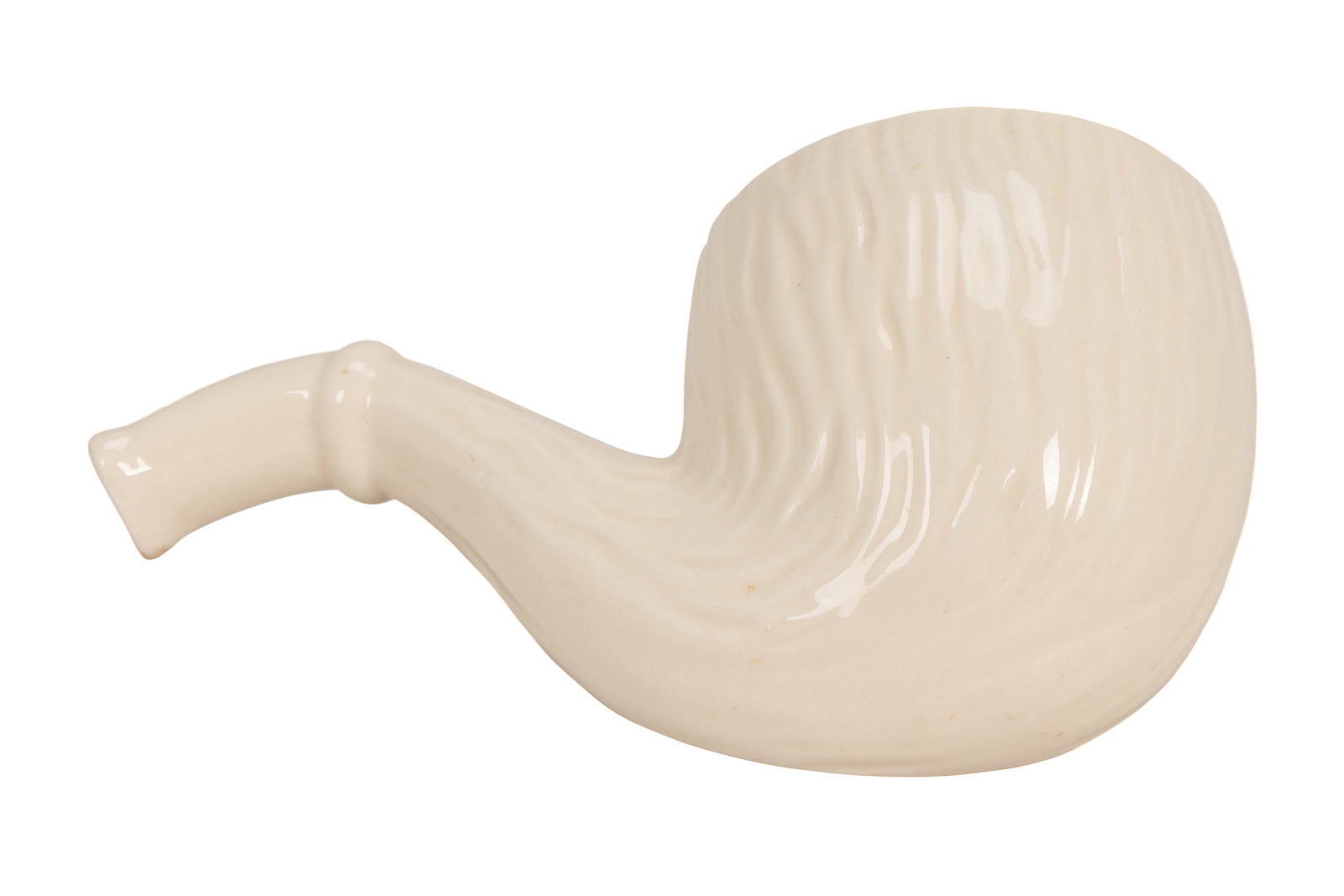 Hank Williams Sr. | Ceramic Ashtray Used at Home with Photo: A cream ceramic ashtray, in the shape of an oversized pipe, used in the home of Hank and Audrey Williams. The ashtray is unmarked. Together with an original black and white photograph of L