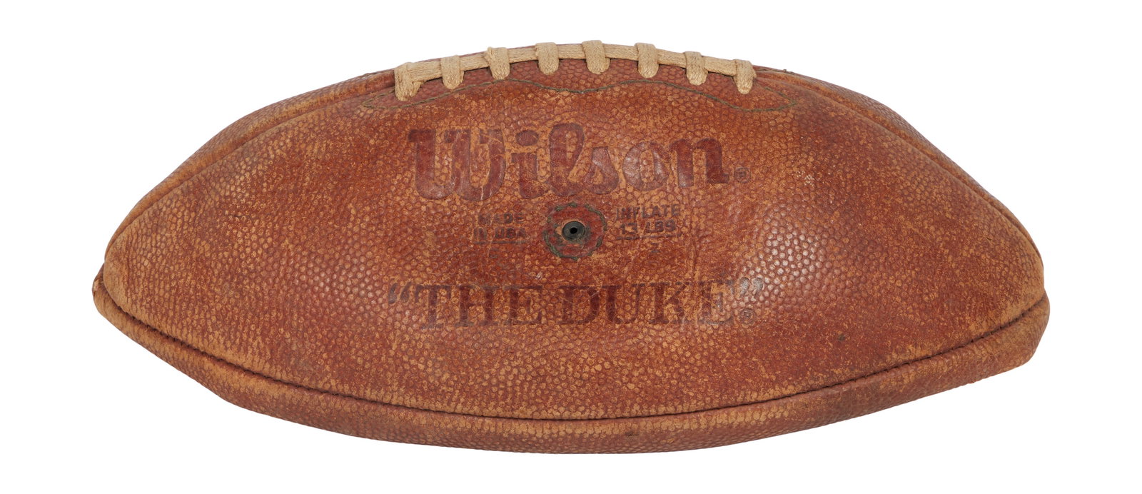 Elvis Presley | Wilson "The Duke" Football: A vintage Wilson "The Duke" leather football (deflated), owned by Elvis Presley. Accompanied by a copy of a handwritten letter from Presley's cousin and former secretary, Patsy Presley, detailin