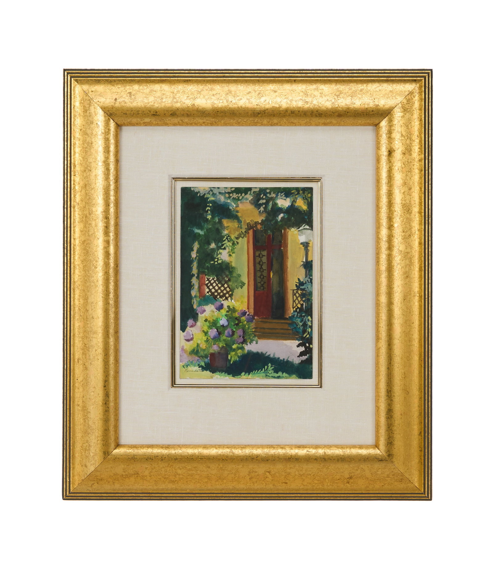 Tony Bennett | Original "Tuscany Garden" Painting: Tony Bennett (American, 1926-2023) watercolor on paper titled "Tuscany Garden," signed lower left, "Benedetto," matted and framed.