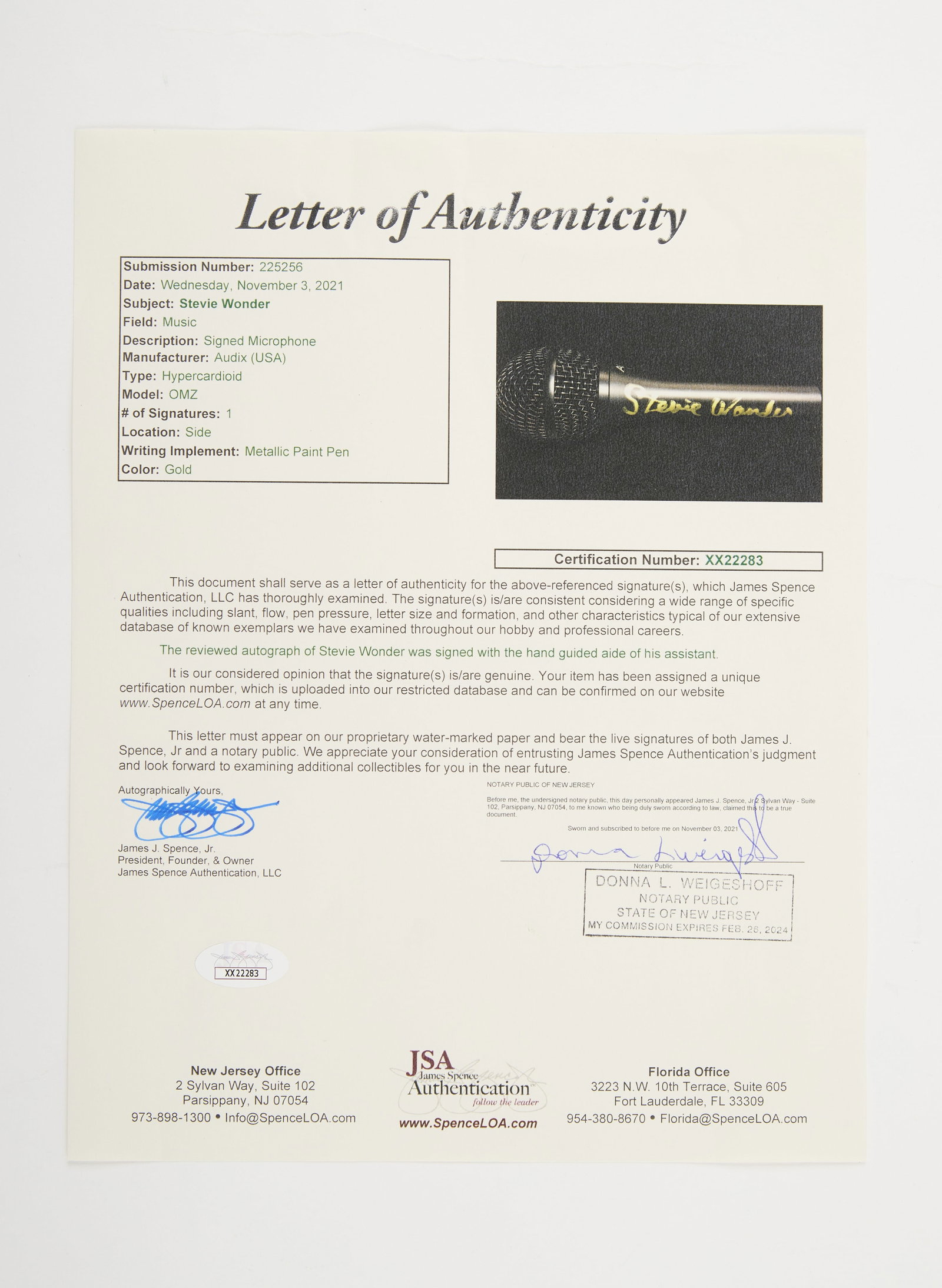Stevie Wonder | Signed Audix Microphone - 4
