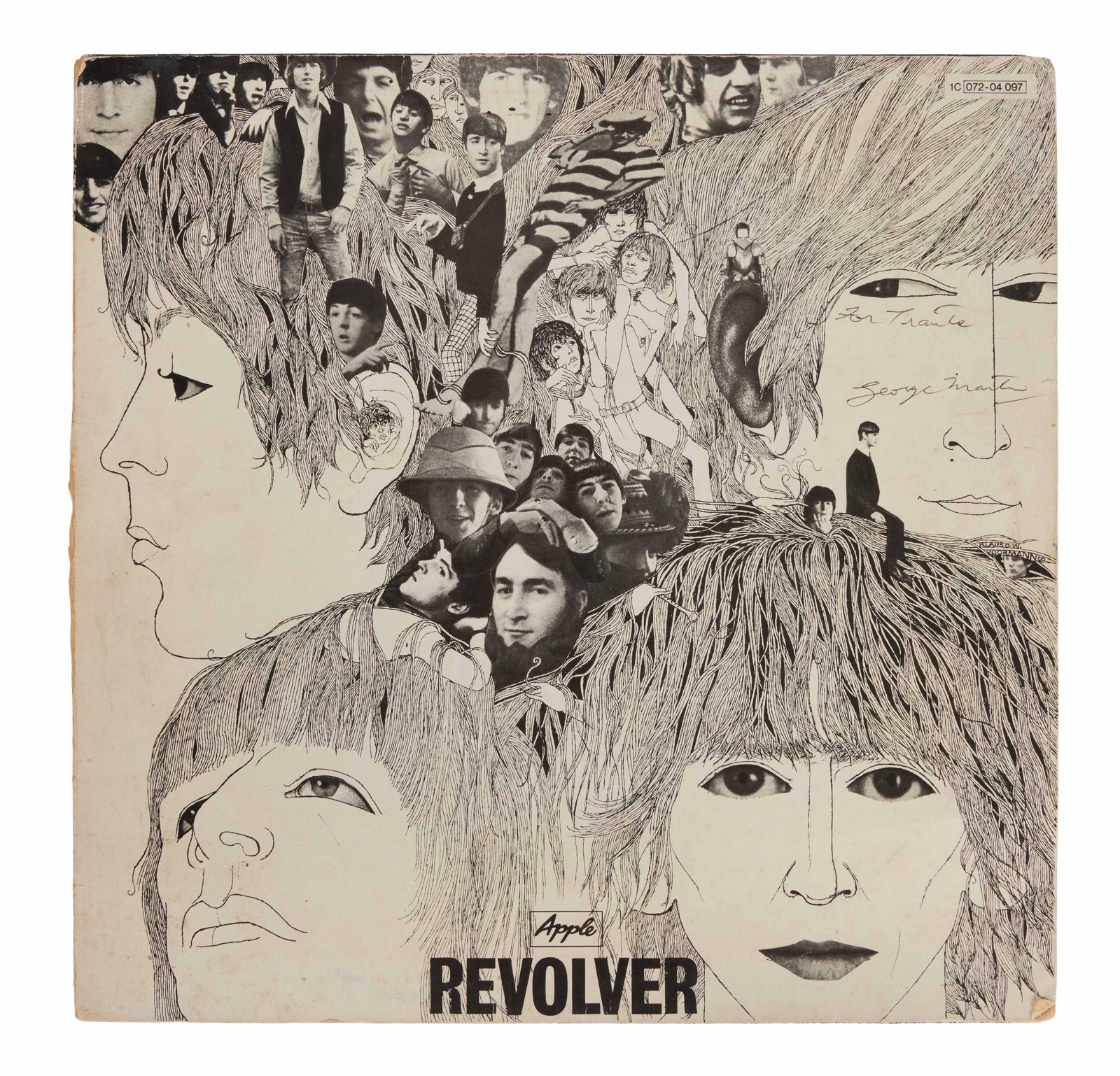 The Beatles | George Martin Signed "Revolver" Record Album Cover: The Beatles 1966 Revolver Album cover signed on the front by George Martin. There is no record included. 