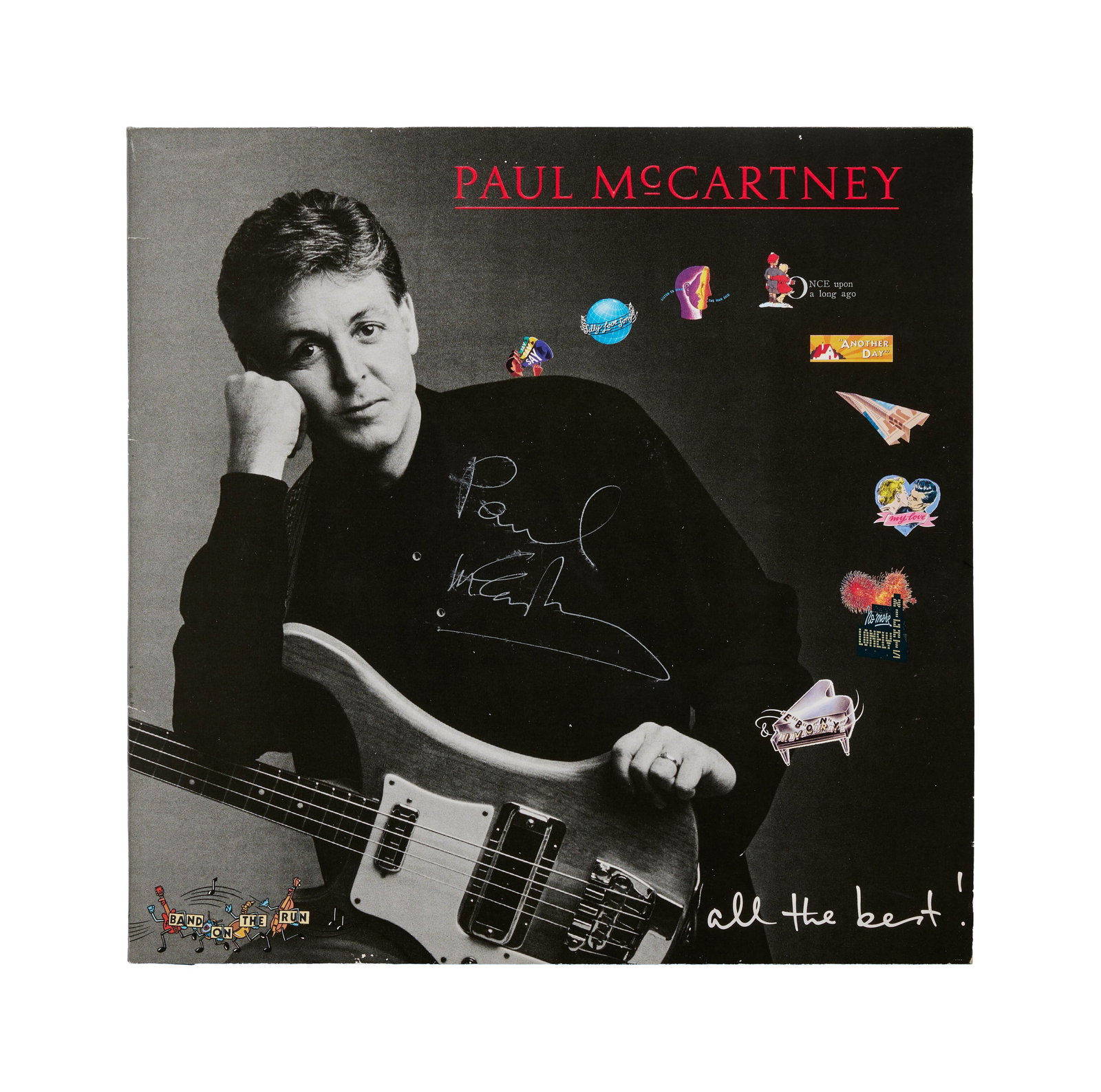 Paul McCartney | Signed "All The Best!" Record Album: A UK vinyl pressing of the 1987 Paul McCartney album All The Best! signed on the front cover by Paul McCartney. 