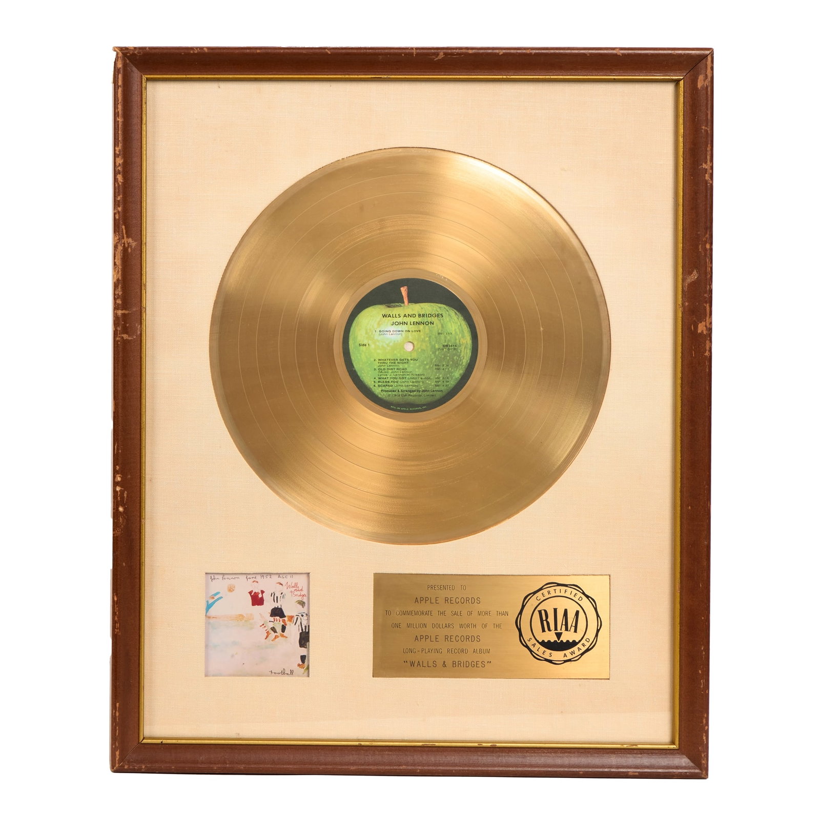 John Lennon | White Matte Record Award for "Walls and Bridges" (1 of 2)
