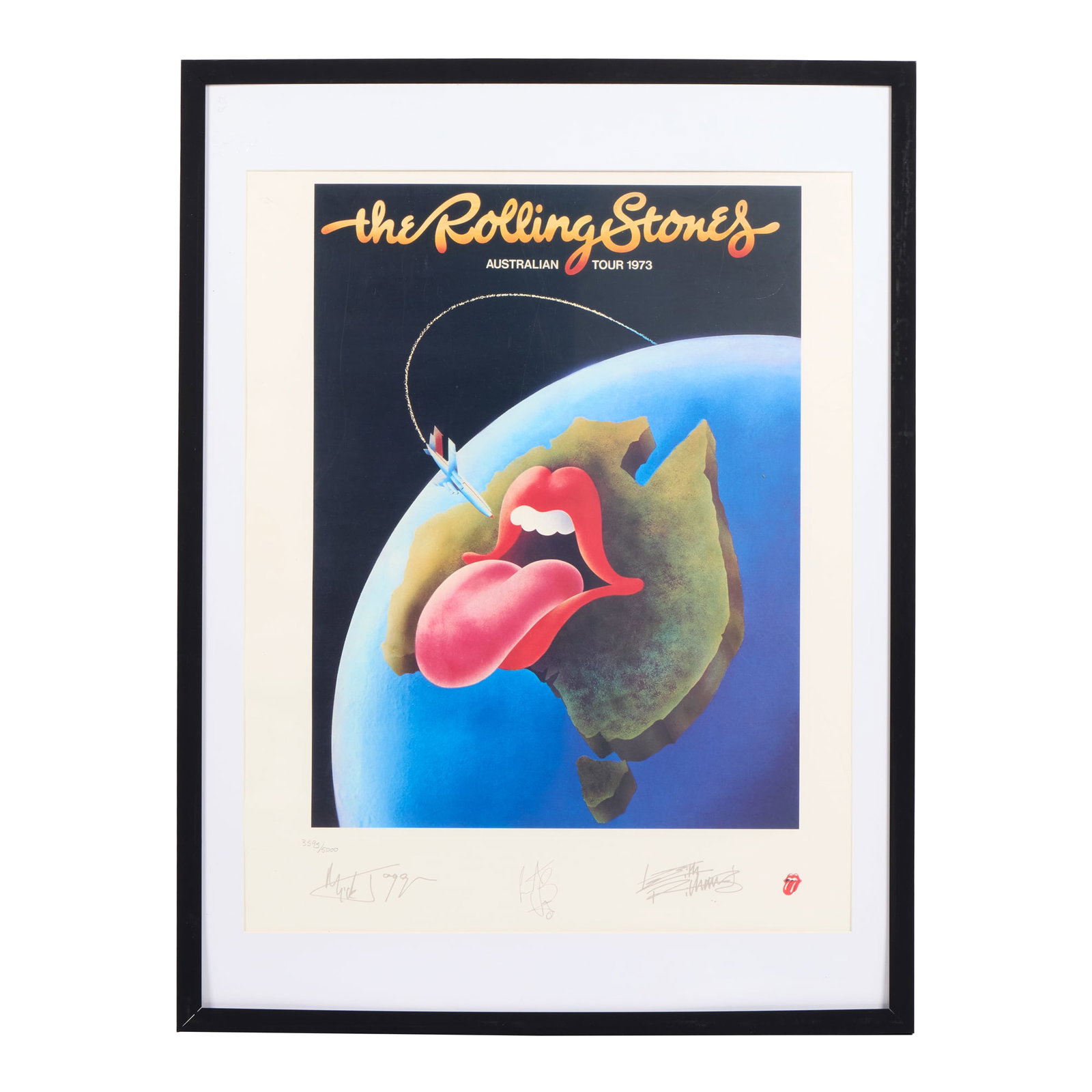 The Rolling Stones | 1993 Limited Edition Lithograph of 1973 Australian Tour Poster (1 of 4)