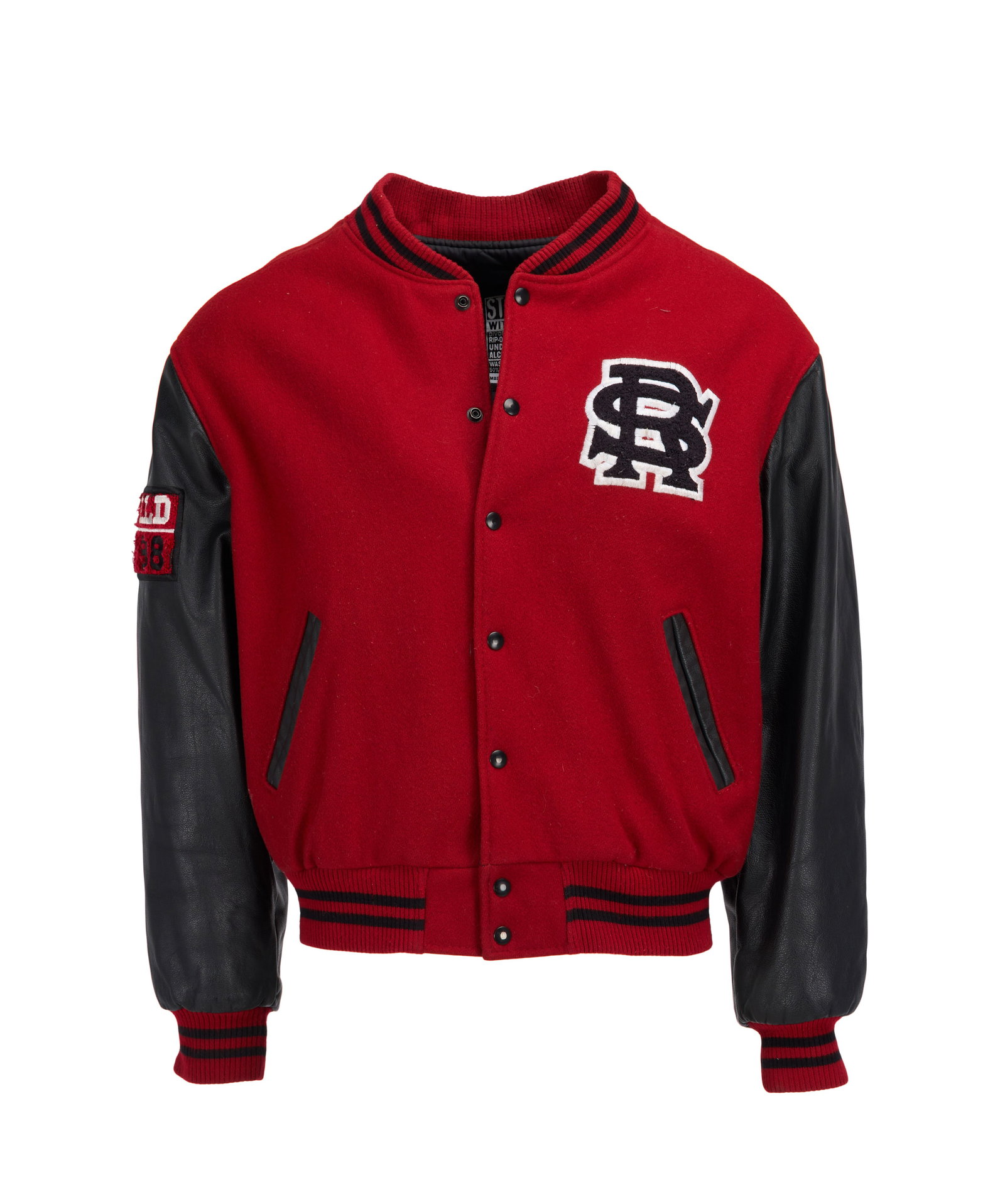 The Rolling Stones | Keith Richards Signed 1997/1998 World Tour Jacket: A Rolling Stones 1997/1998 World Tour jacket, signed on the reverse by Keith Richards in black marker and inscribed "To Leslie Keith Richards 99." Size XL. Accompanied by the original pen that w