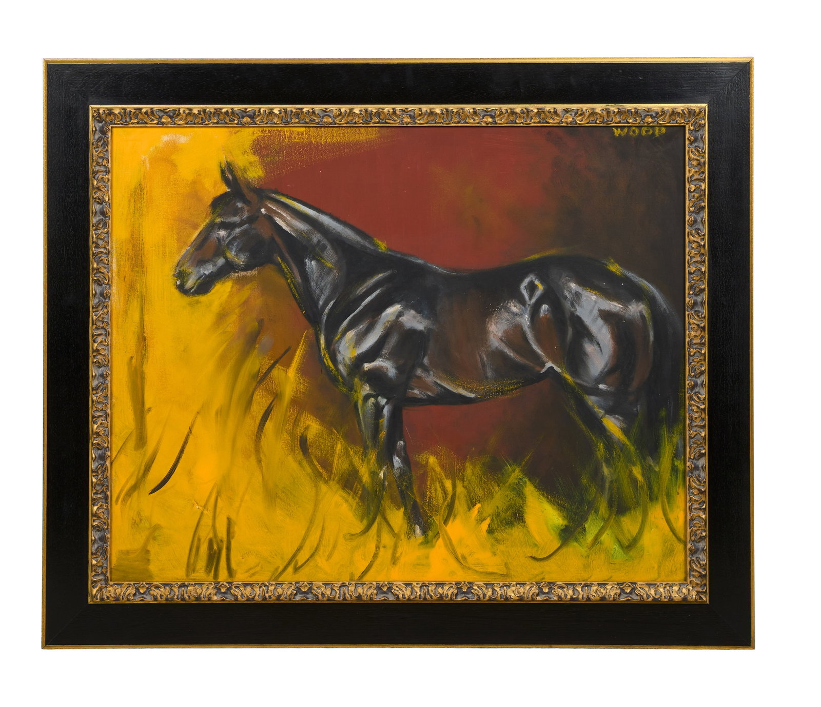 Ronnie Wood | "Horse #3" Signed Original Oil on Canvas Painting: An original Ronnie Wood oil on canvas painting entitled, "Horse #3," signed by him.