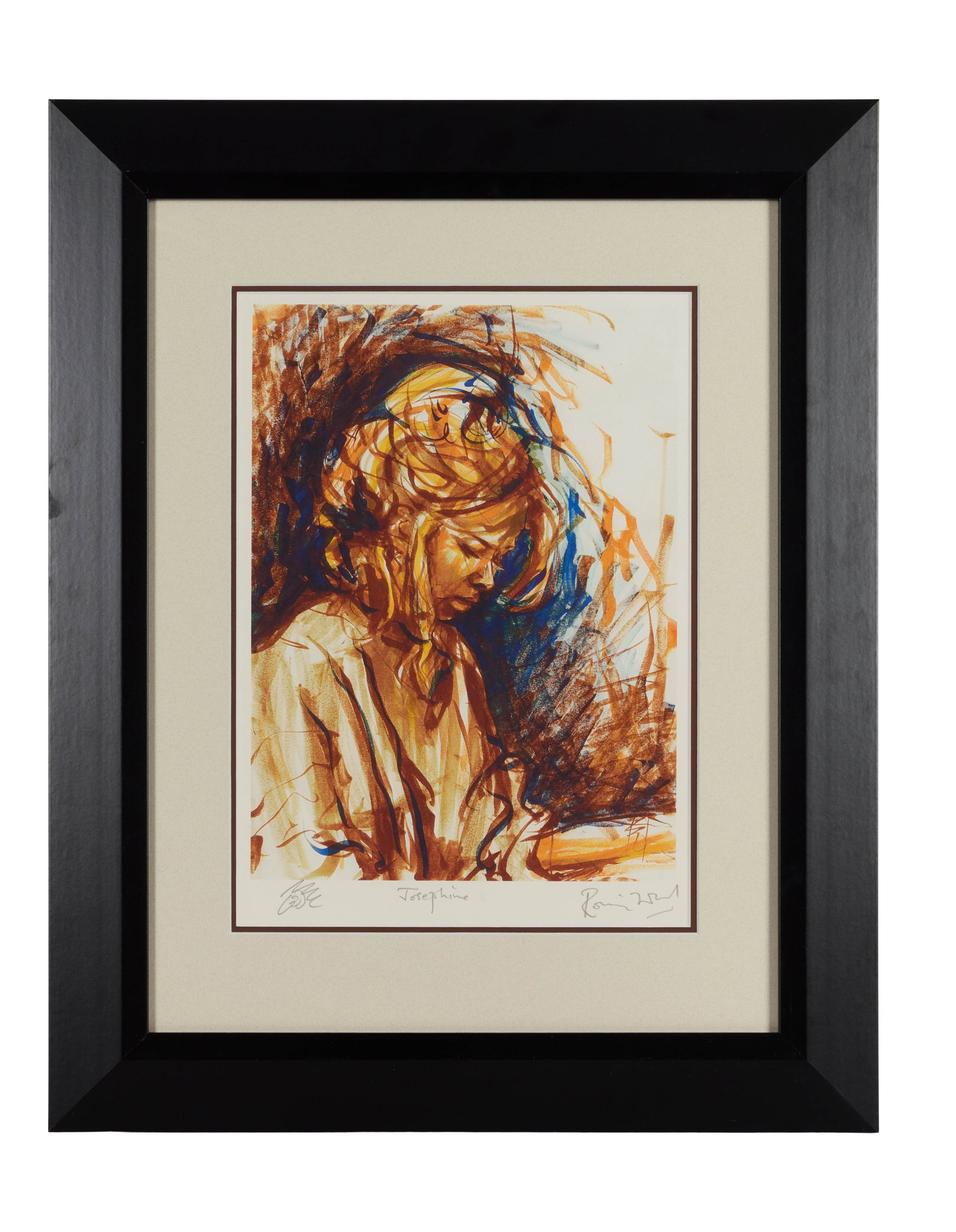 Ronnie Wood | "Josephine" Signed Print: A Ronnie Wood print of his work, "Josephine," signed by him.