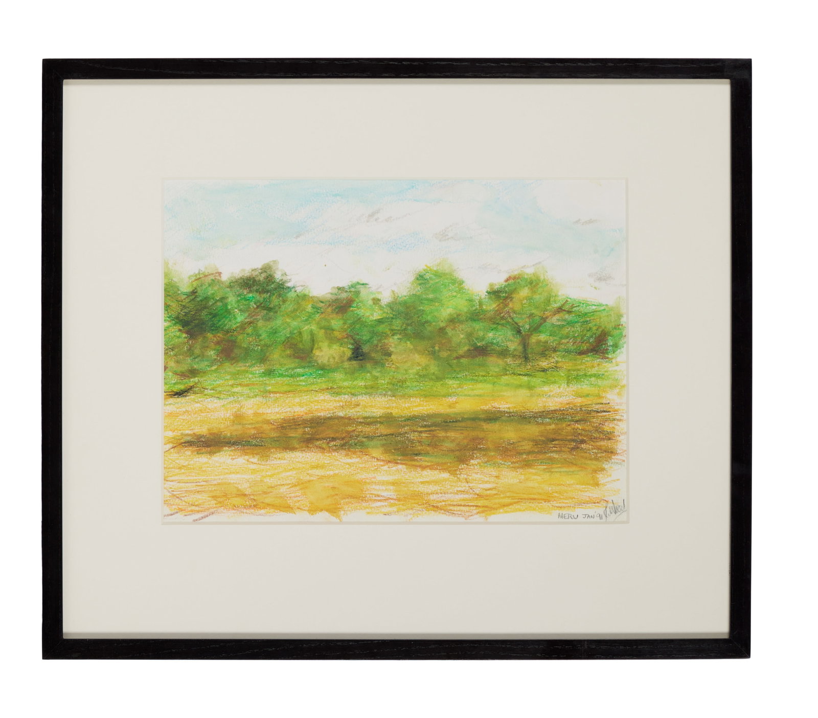 Ronnie Wood | "Meru" Signed Original Mixed-Media on Paper Painting: An original Ronnie Wood mixed-media on paper painting entitled, "Meru," signed by him.