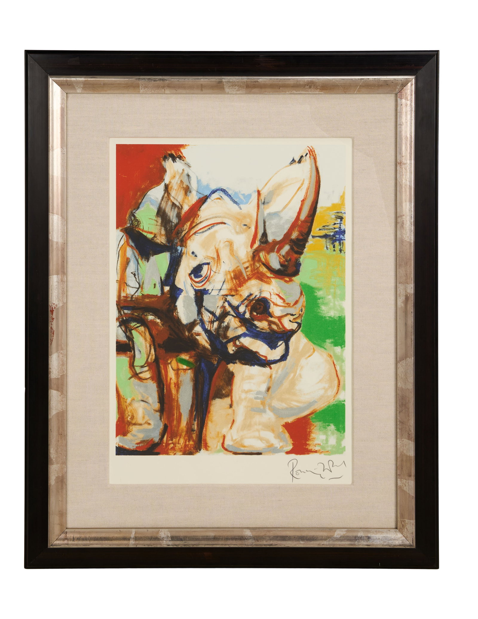 Ronnie Wood | "Rhino" Signed 1-of-1 Proof Print: A one-of-one proof print of Ronnie Wood's work entitled, "Rhino," signed by him.