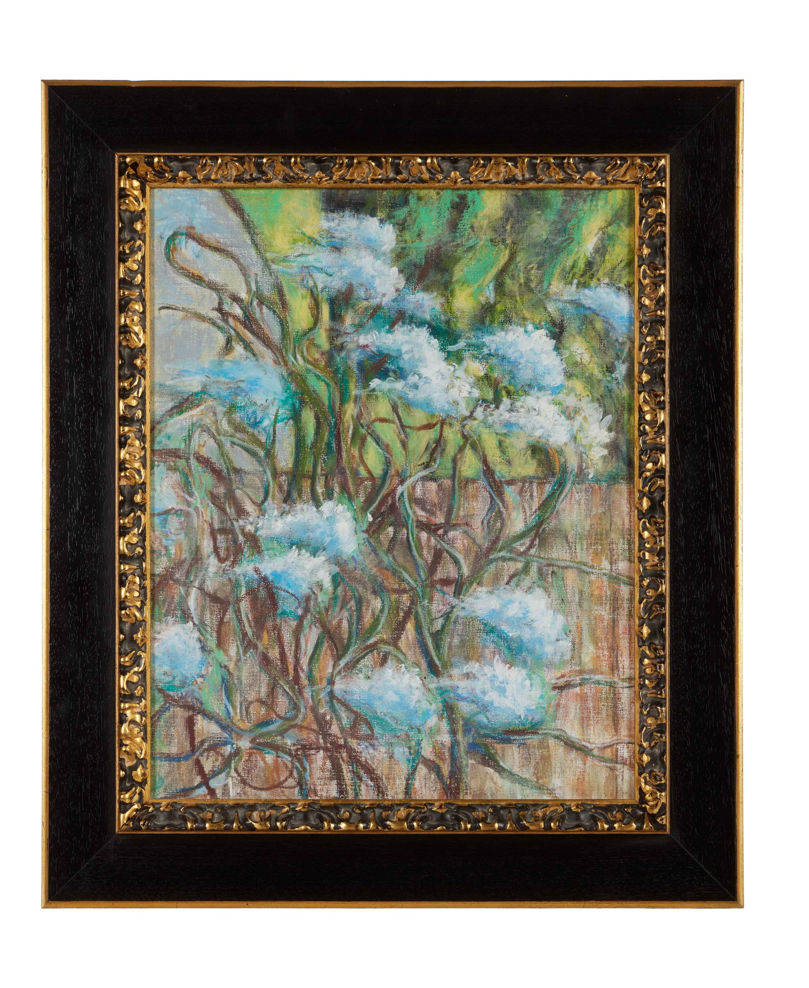 Ronnie Wood | "Wisteria" Original Mixed-Media on Paper Painting: An original framed Ronnie Wood mixed media painting entitled, "Wisteria."