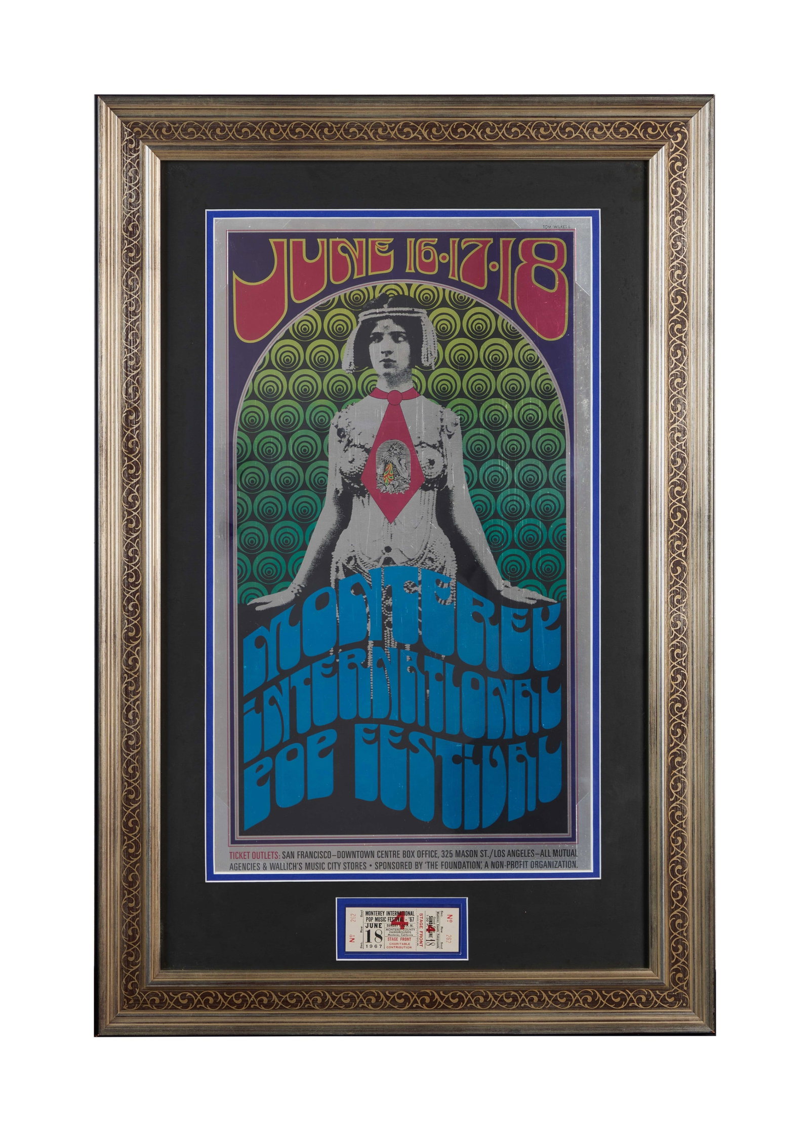 Monterey Pop Festival | Original 1967 Poster and Ticket Display (1 of 3)