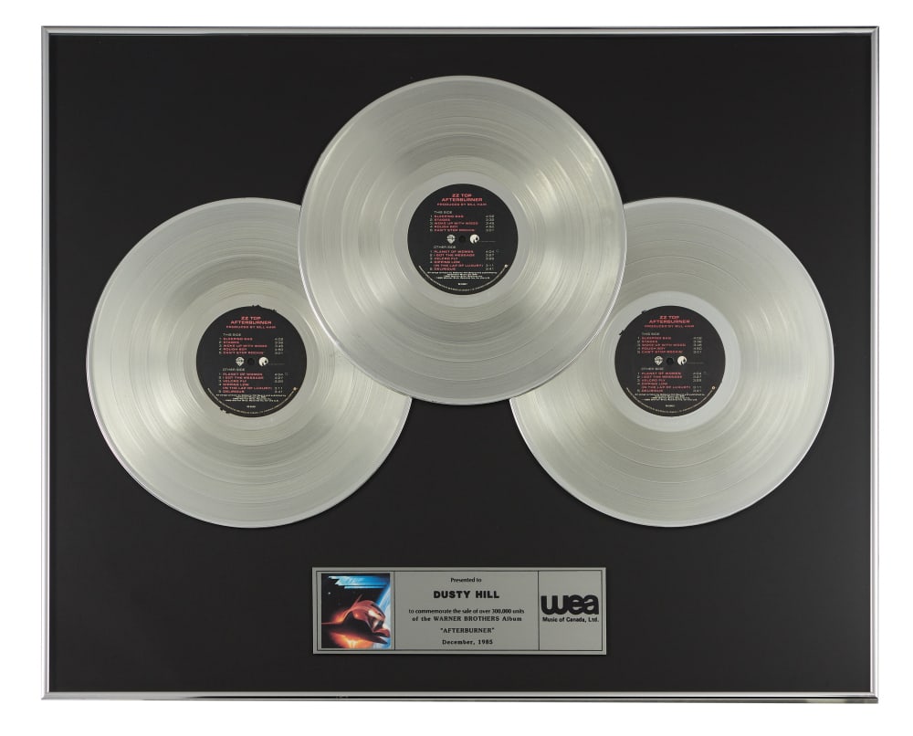 ZZ Top | Dusty Hill In-House "Triple-Platinum" Canadian Sales Award for "Afterburner" (1 of 2)