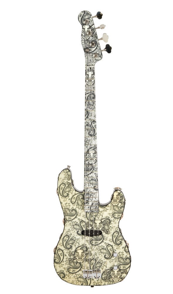 ZZ Top | Dusty Hill's Fender Custom Shop Precision Bass, Black and Silver Paisley Skull (1 of 17)