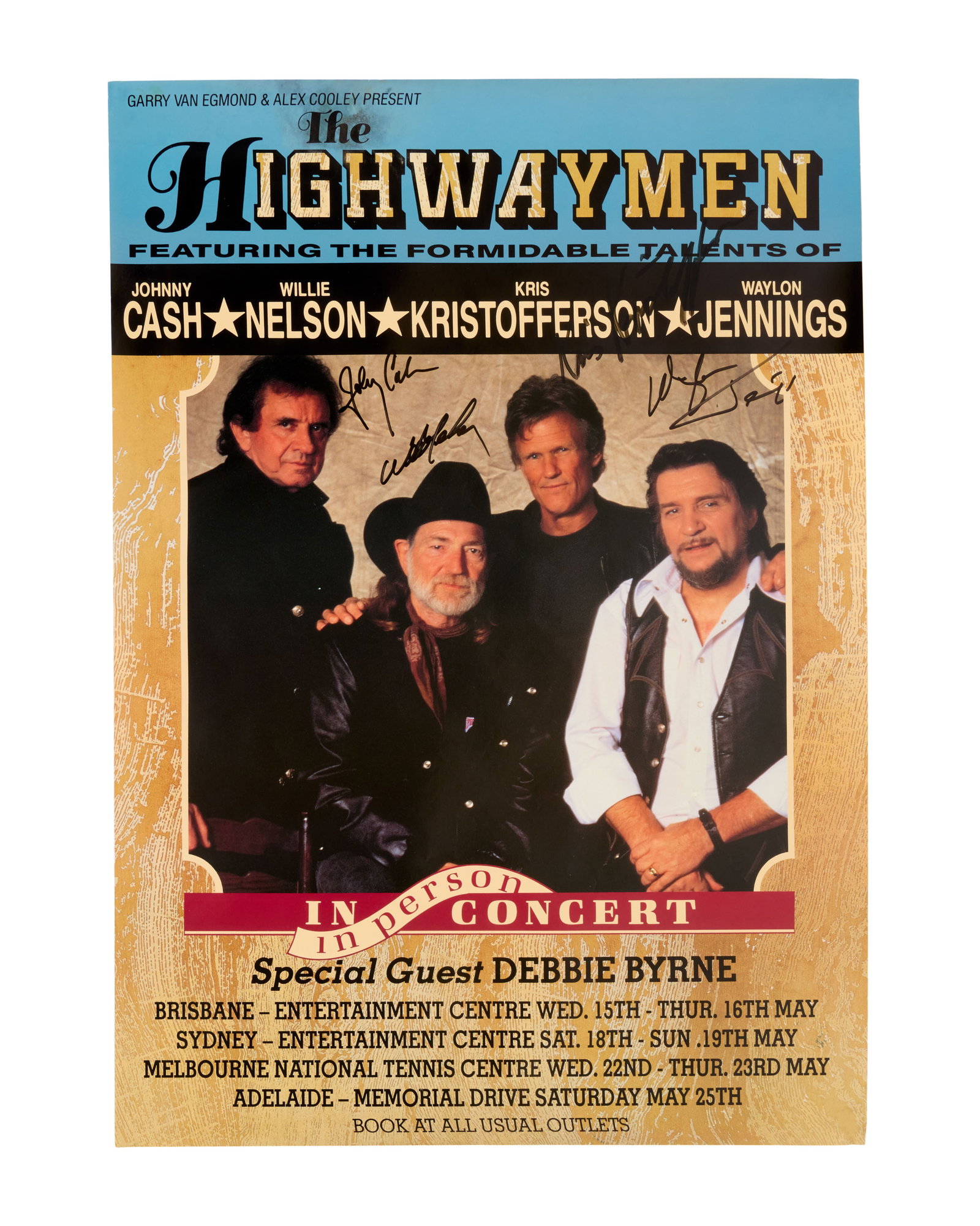 The Highwaymen | Signed 1990s Australian Tour Poster (1 of 3)