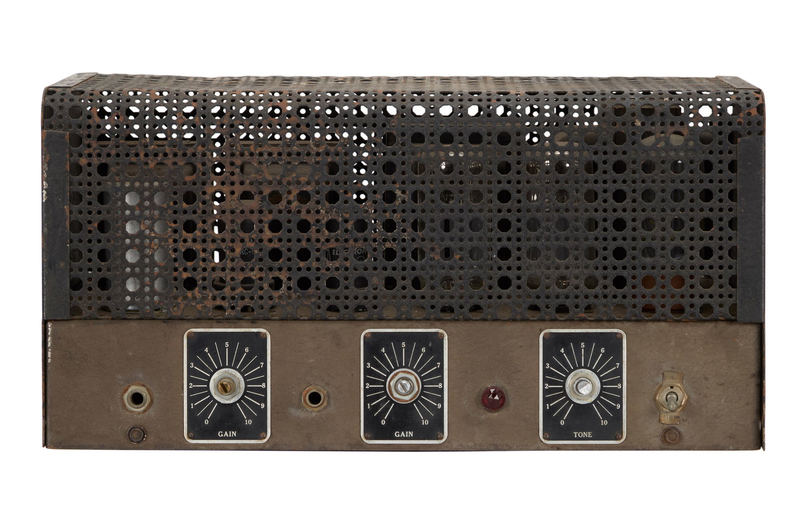 Alexander Dumble | A Vintage Seeburg Tube Amplifier Owned by Dumble: This vintage Seeburg amplifier from famed amp designer and builder Alexander Dumble's home/ shop shows different/ aftermarket potentiometers having been installed. It appears that Dumble maintained,