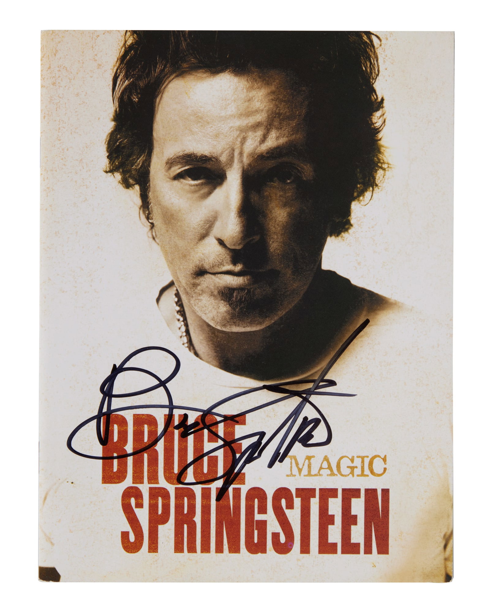Bruce Springsteen | 2007 Signed Promotional Lyric Booklet for "Magic"": A promotional lyric booklet for the 2007 Bruce Springsteen album Magic autographed on the front cover by Bruce Springsteen in black felt tipped pen from the collection of a former CBS/Sony