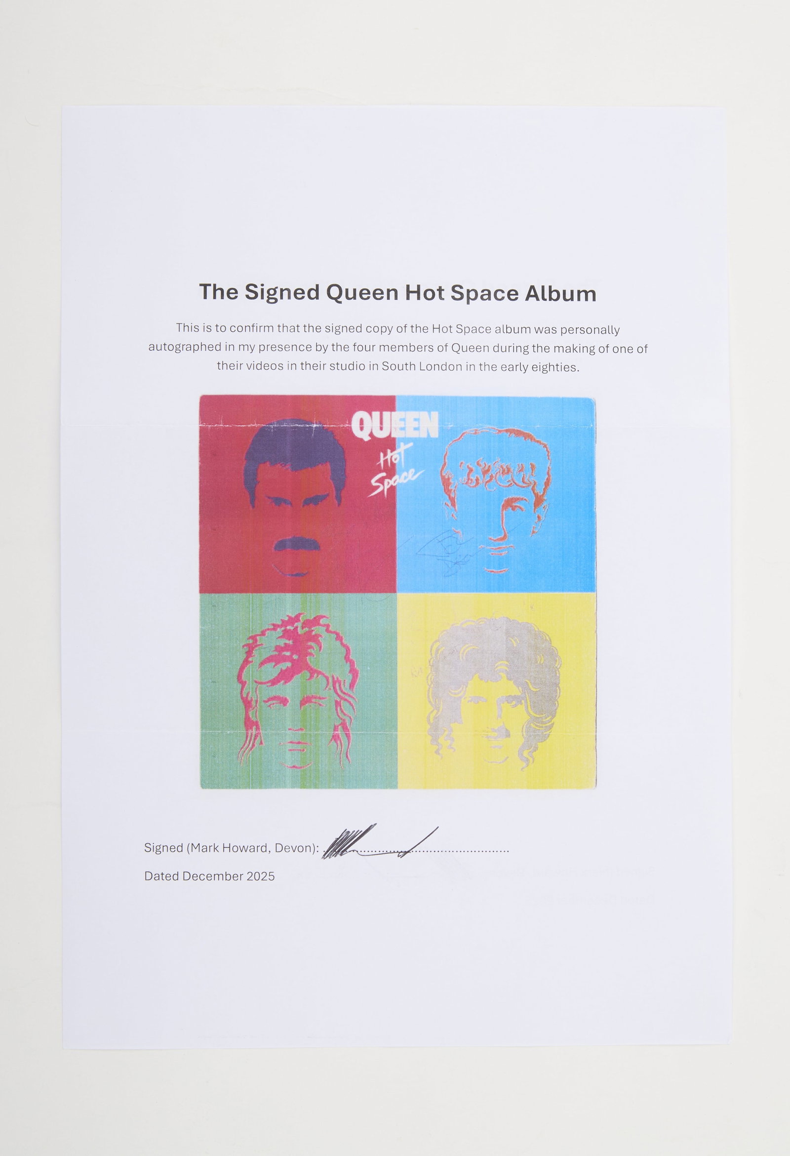 Queen | Signed "Hot Space" Record Album - 3