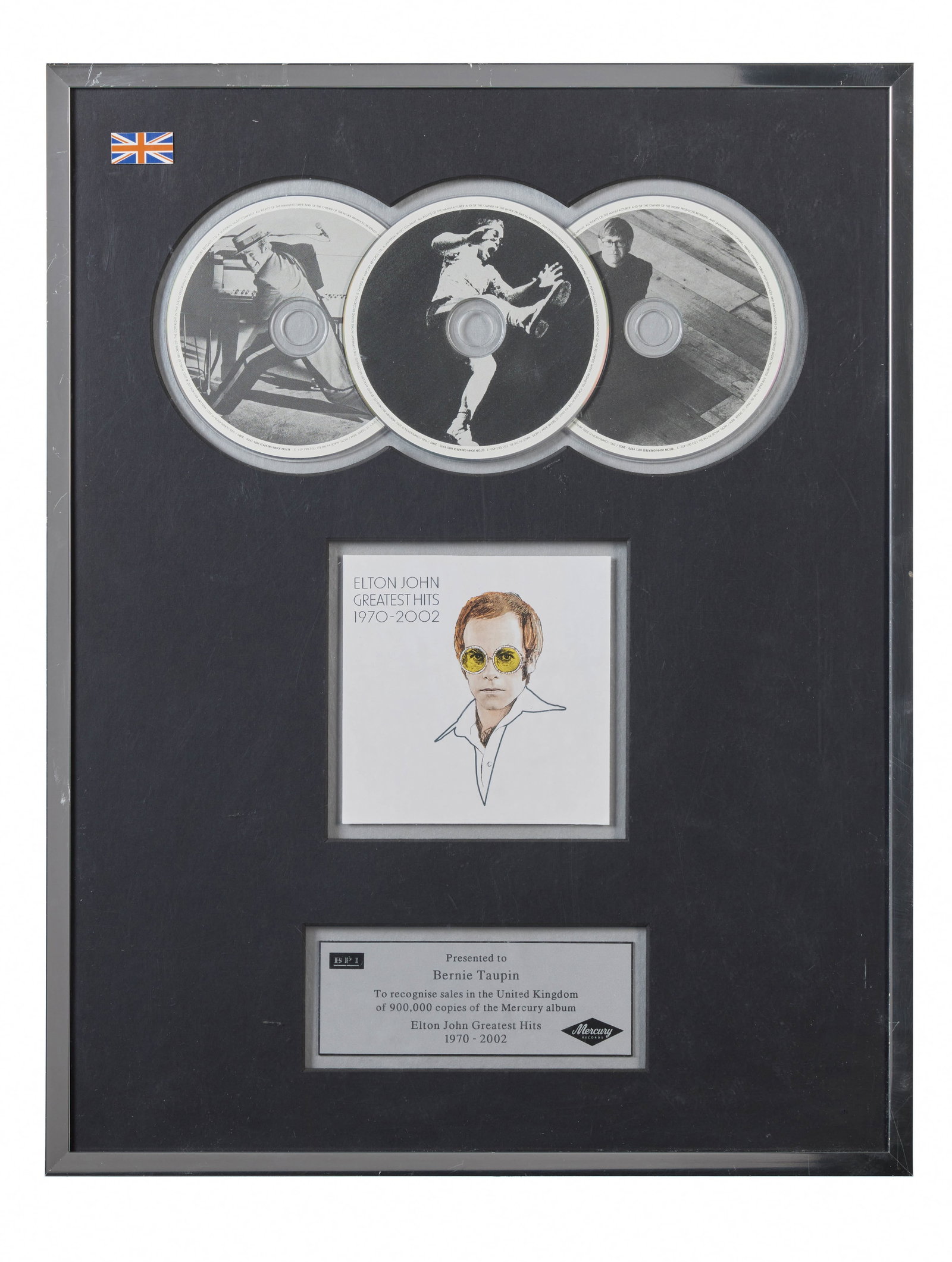 Bernie Taupin | "Elton John Greatest Hits" 1970-2002 Record Award (1 of 3)