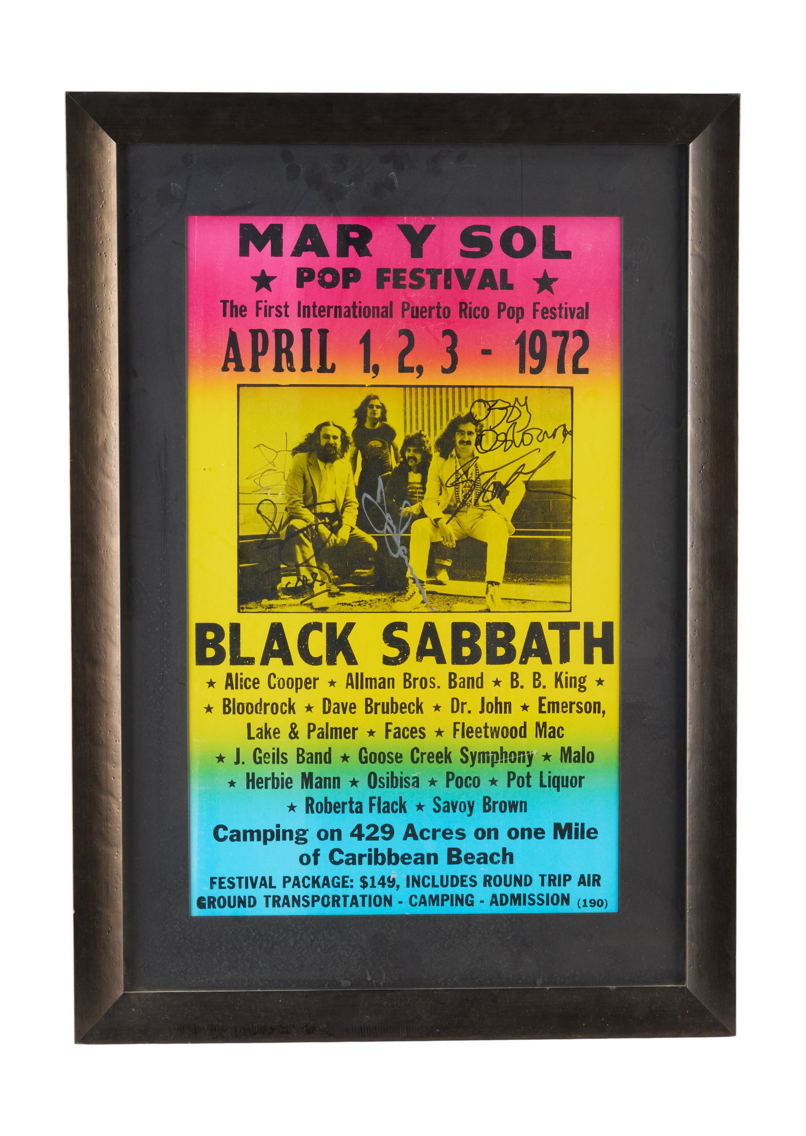 Black Sabbath | Signed 1972 Mary Sol Pop Festival Poster (1 of 3)